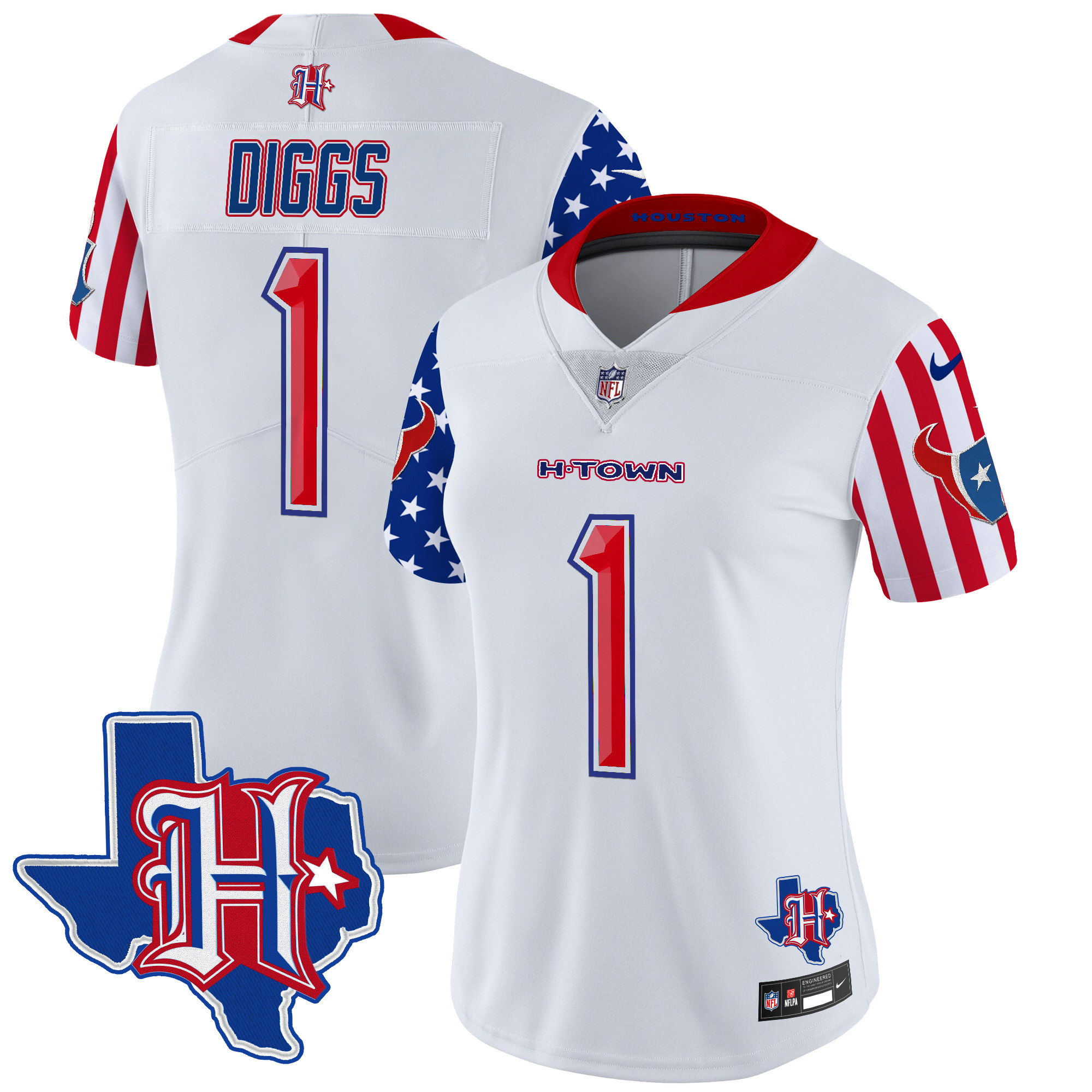 Women's Stefon Diggs Houston Texans American Style Vapor Limited White Jersey - All Stitched