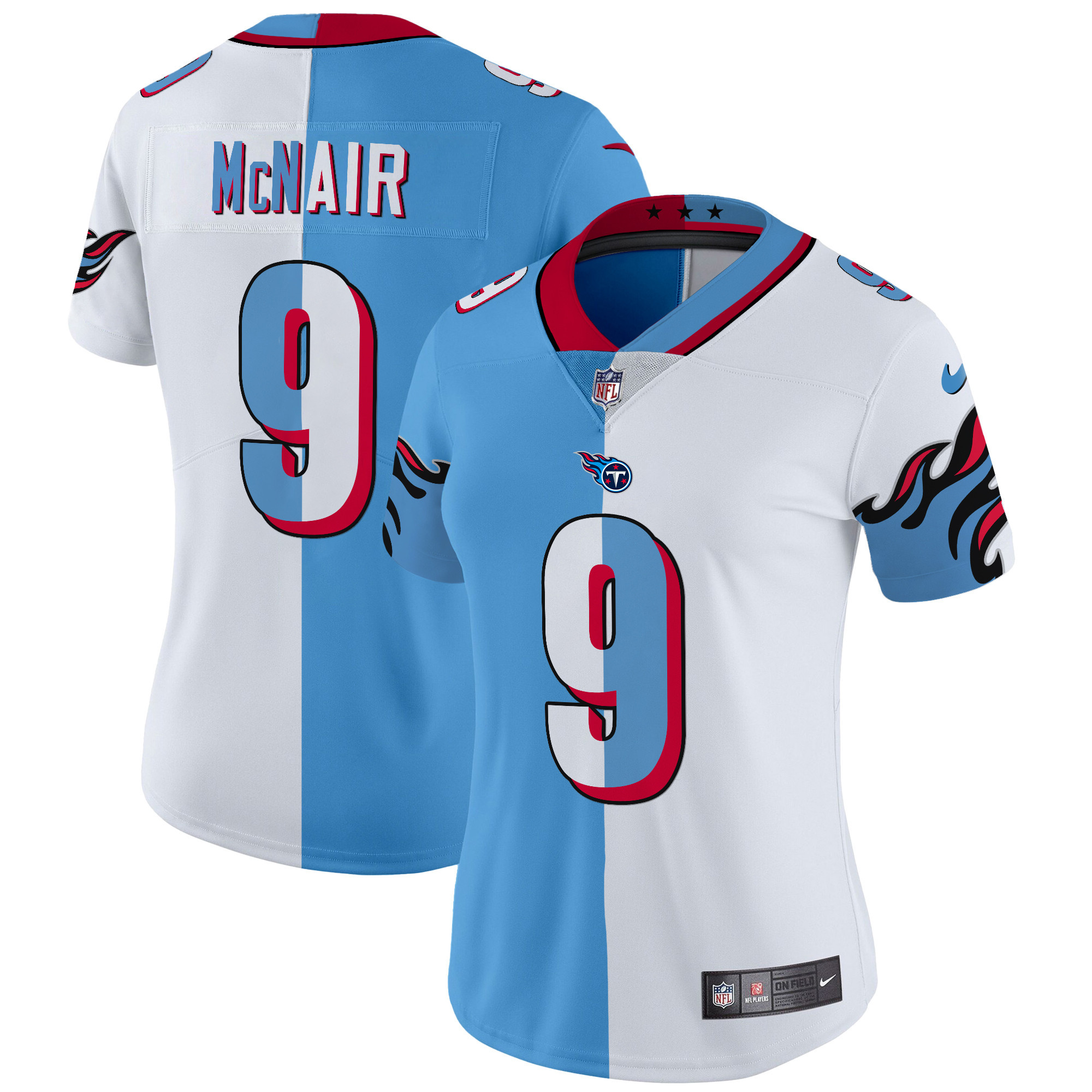 Women's Steve Mcnair Tennessee Titans Special Vapor Limited Split Jersey - All Stitched