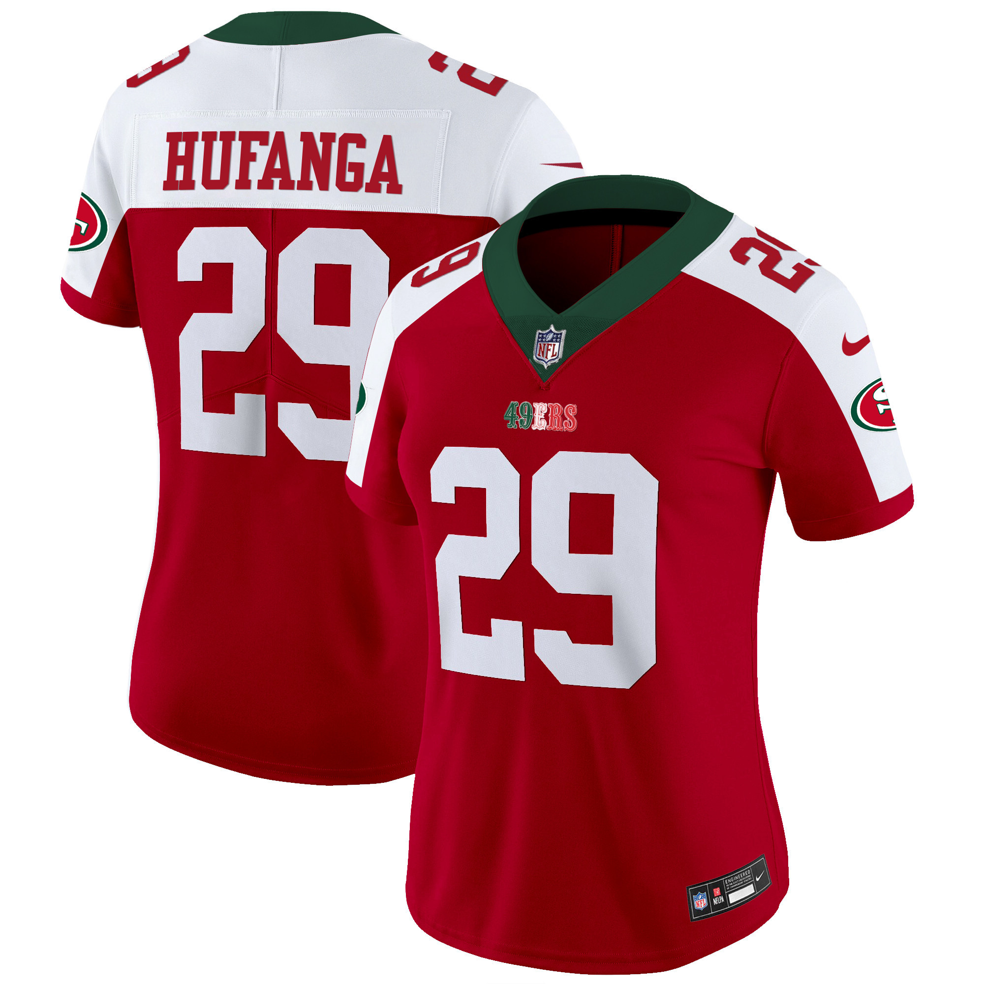 Women's Talanoa Hufanga San Francisco 49ers Mexico Vapor Red Alternate Jersey V2 - All Stitched