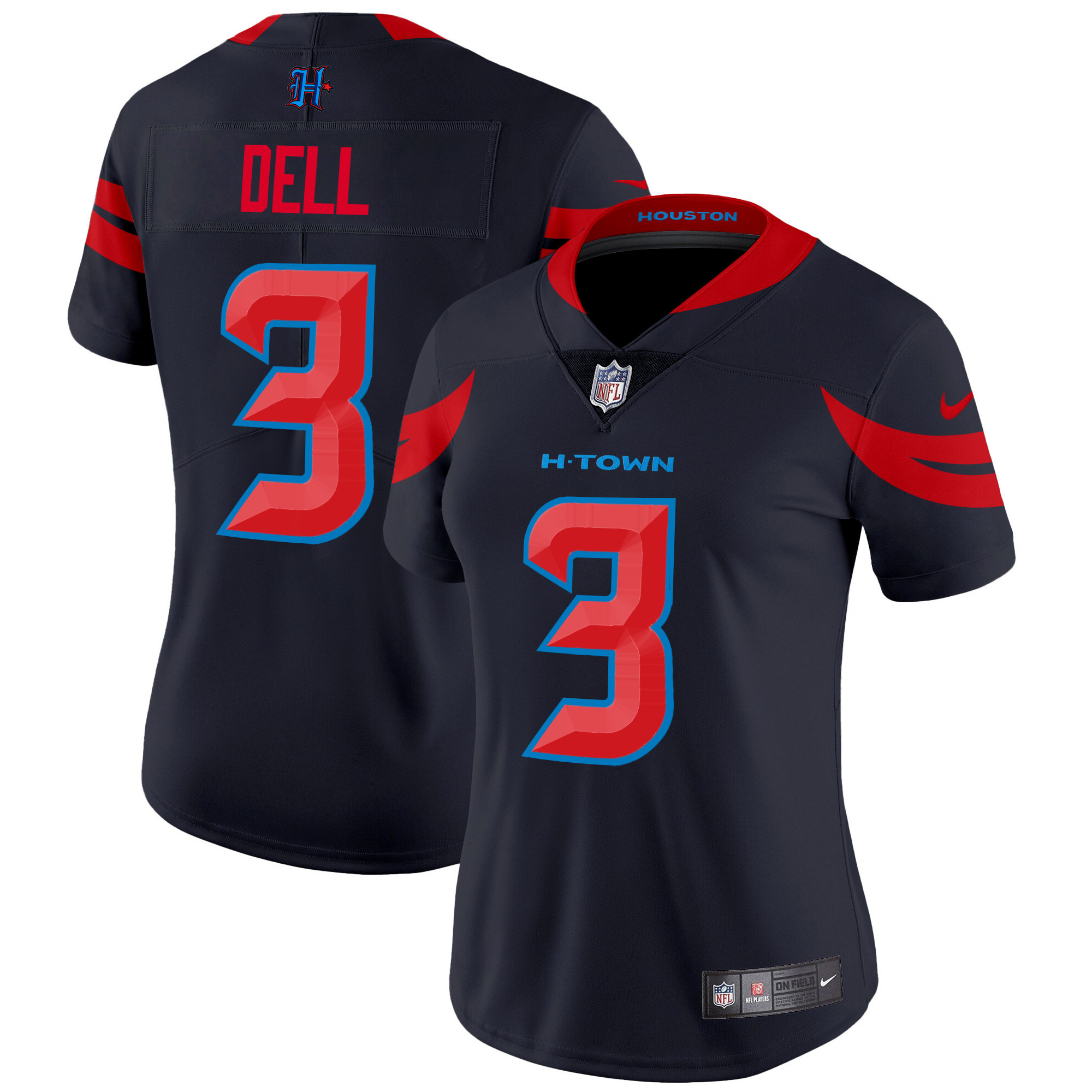 Women's Tank Dell Houston Texans 2024 Vapor Limited Navy Limited Jersey V3 - All Stitched