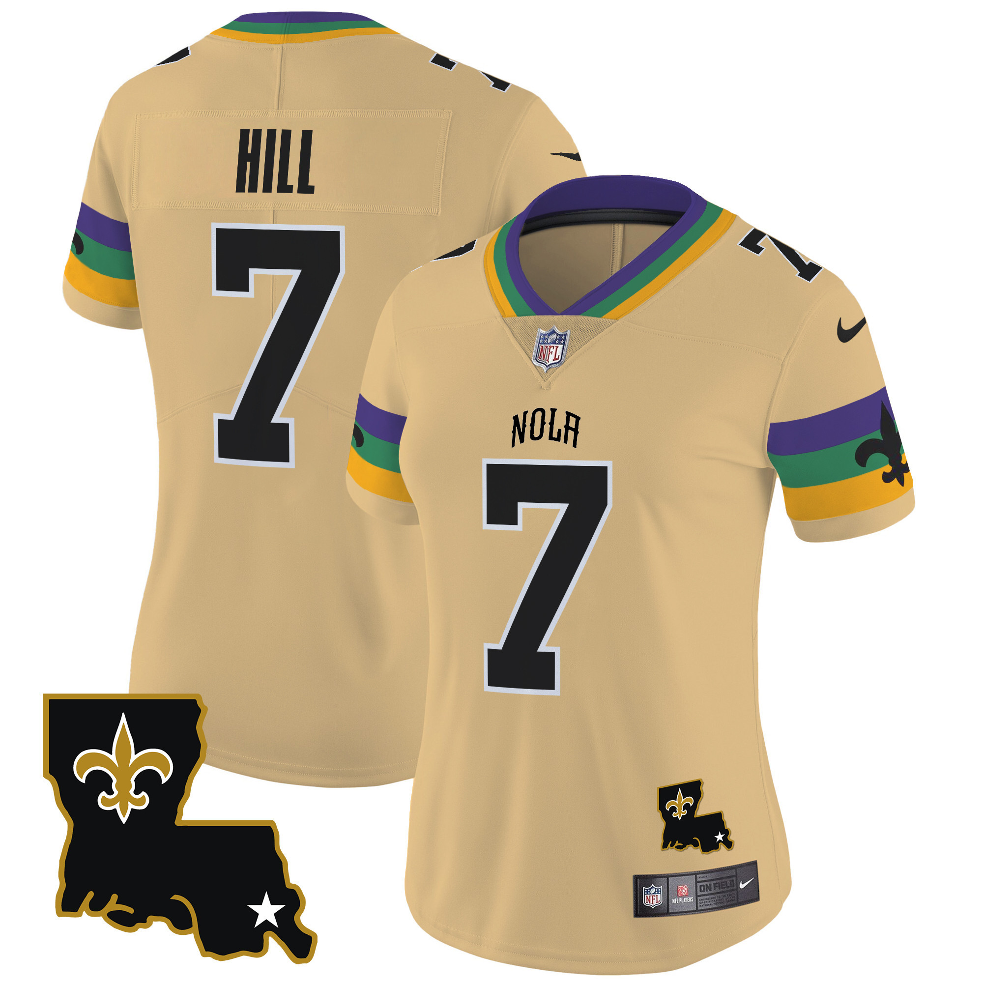 Women's Taysom Hill New Orleans Saints 2024 New Orleans City Vapor Limited Gold Jersey - All Stitched