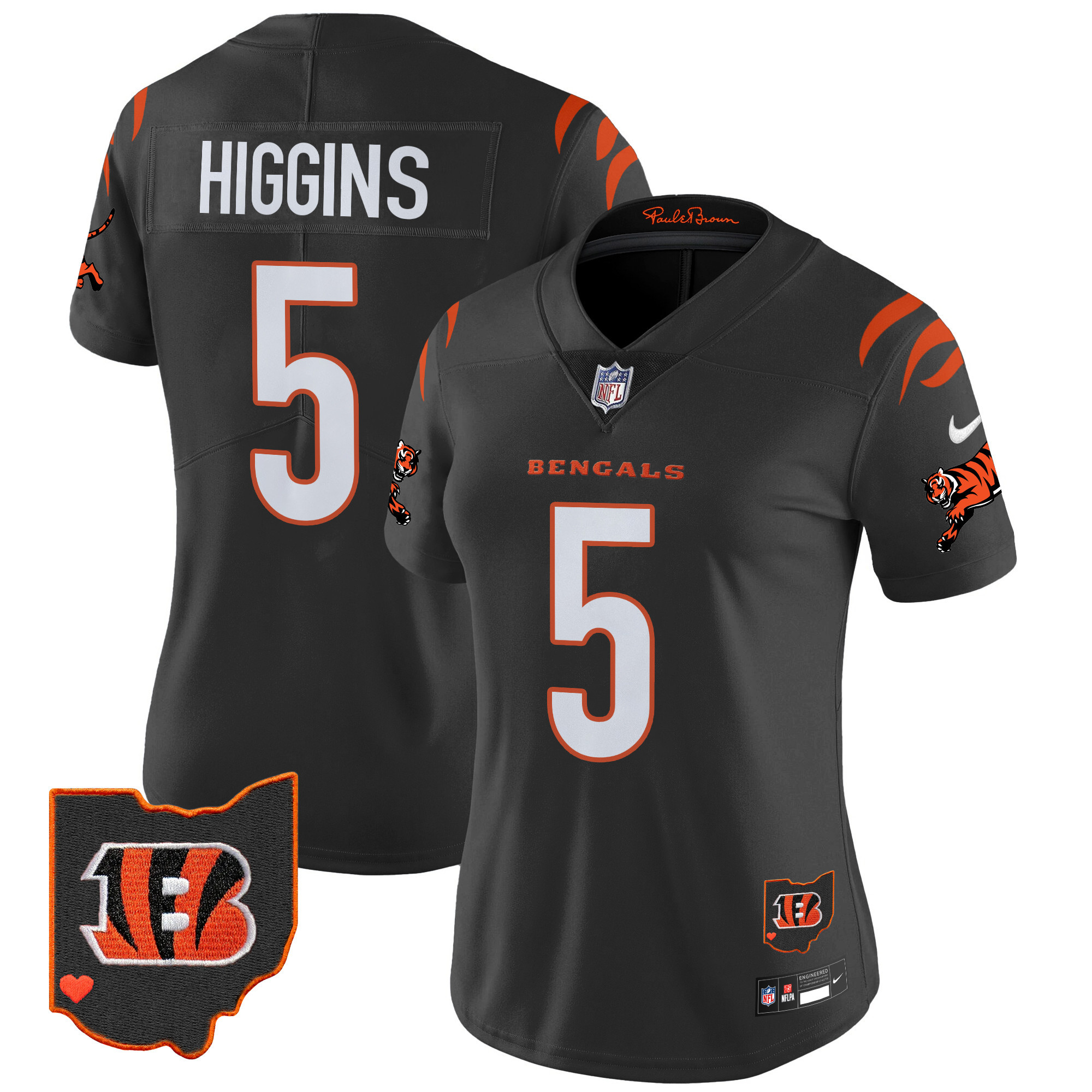 Women's Tee Higgins Cincinnati Bengals 2024 Vapor Limited Black Jersey - All Stitched