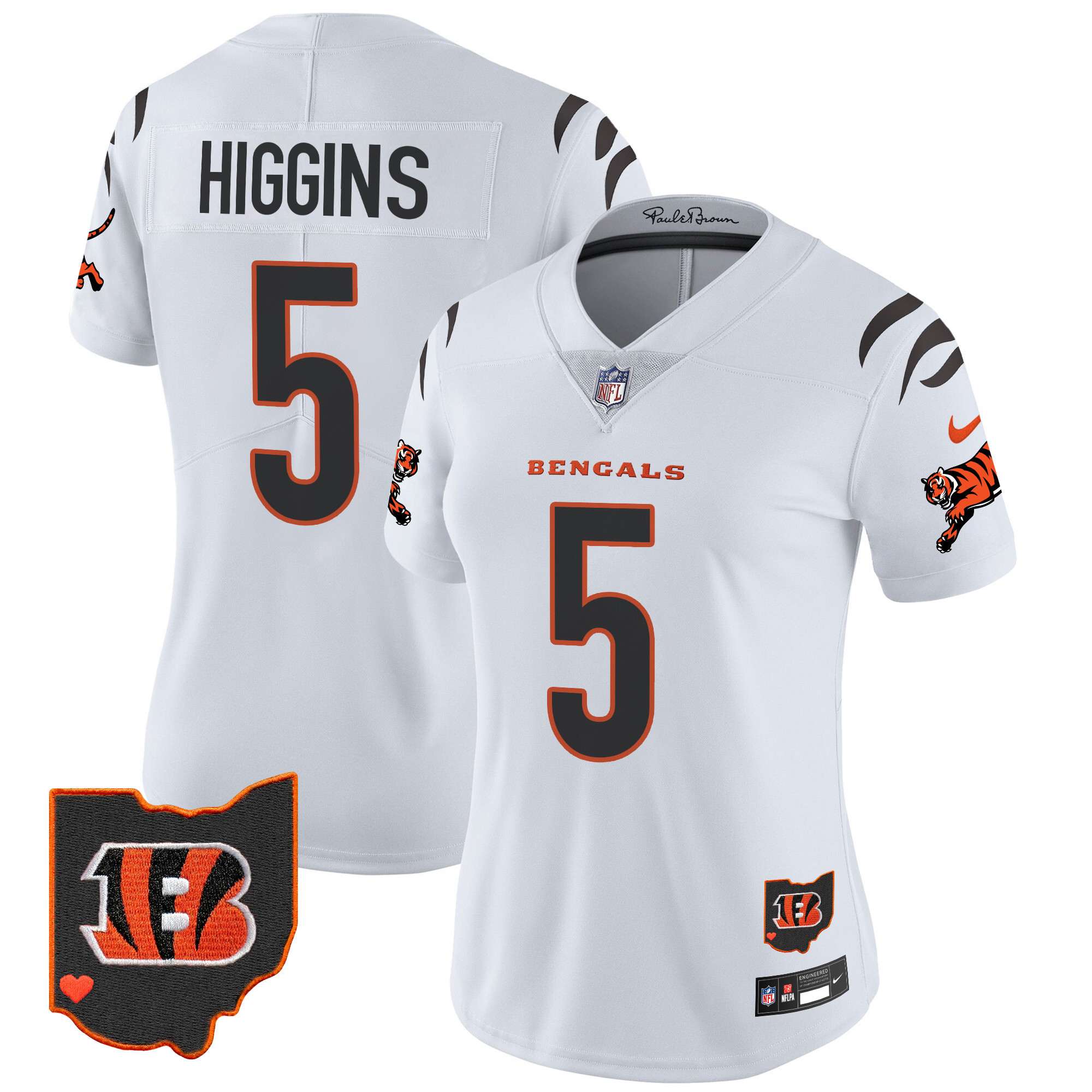 Women's Tee Higgins Cincinnati Bengals 2024 Vapor Limited White Jersey - All Stitched