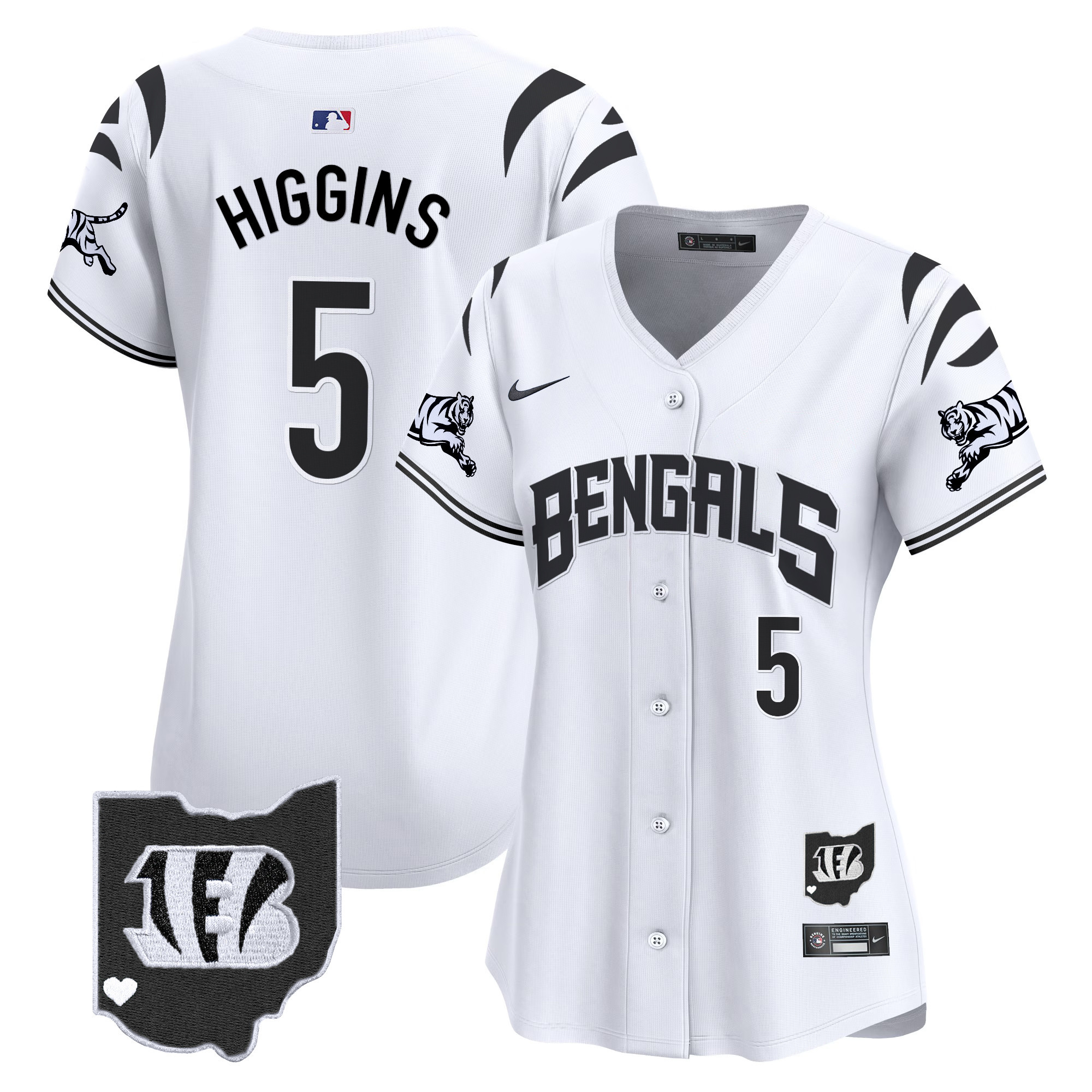 Women's Tee Higgins Cincinnati Bengals Vapor Premier Limited White Limited Jersey - All Stitched