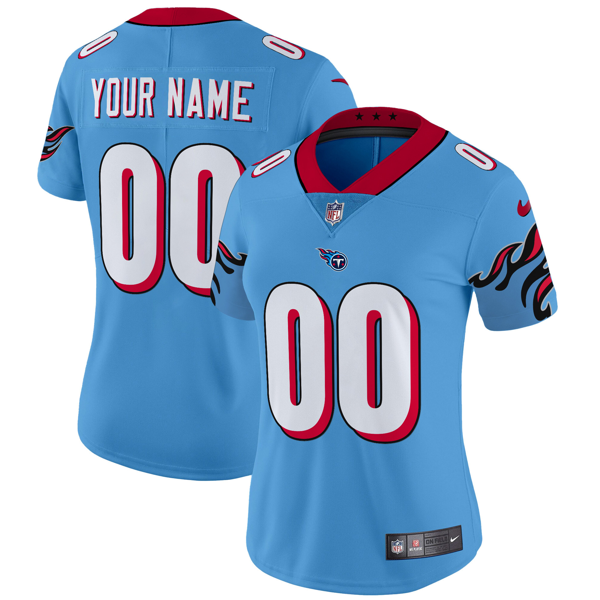Women's Tennessee Titans Special Vapor Limited Custom Light Blue Jersey - All Stitched