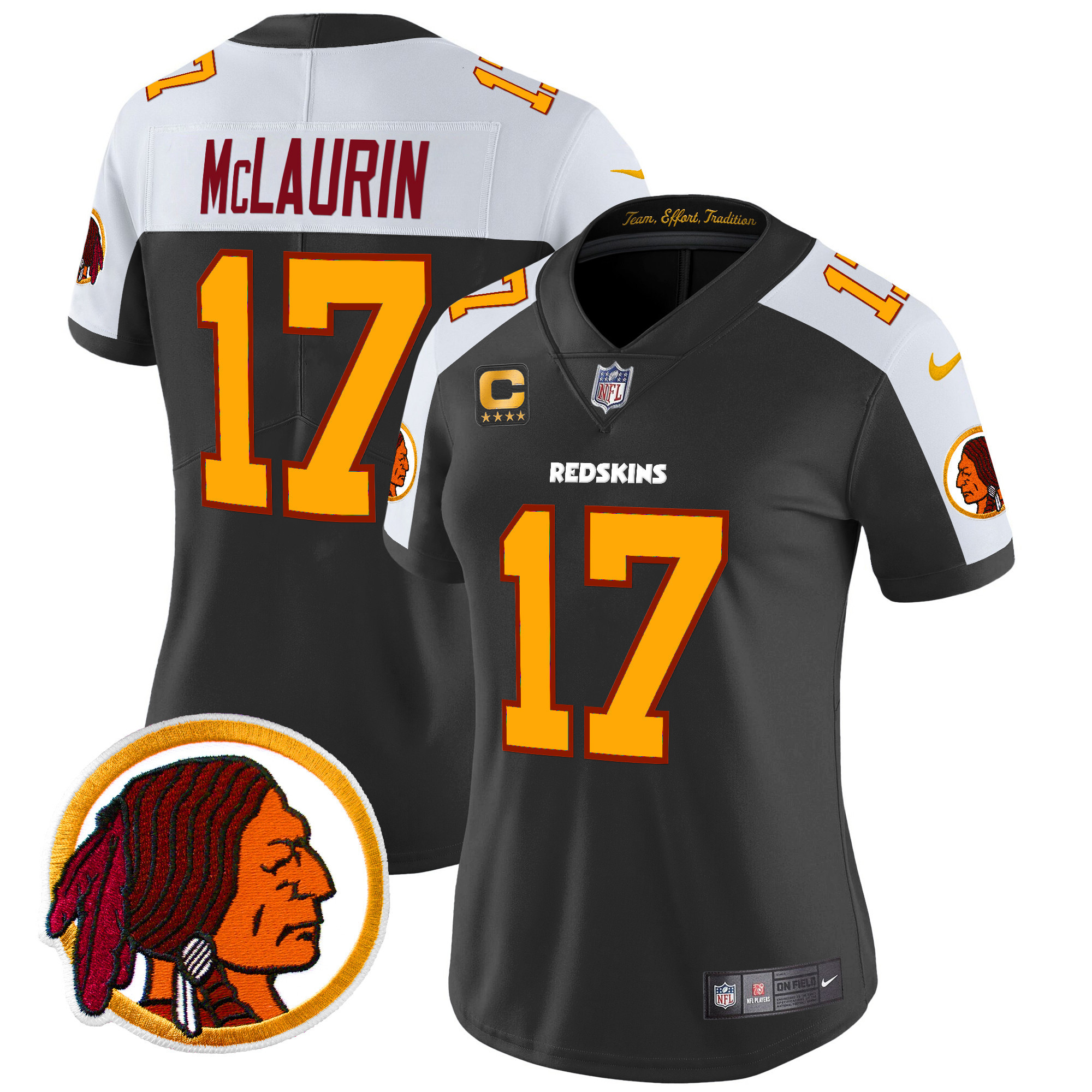 Women's Terry McLaurin Washington Redskins Throwback Vapor Limited Black Alternate Jersey V2 - All Stitched