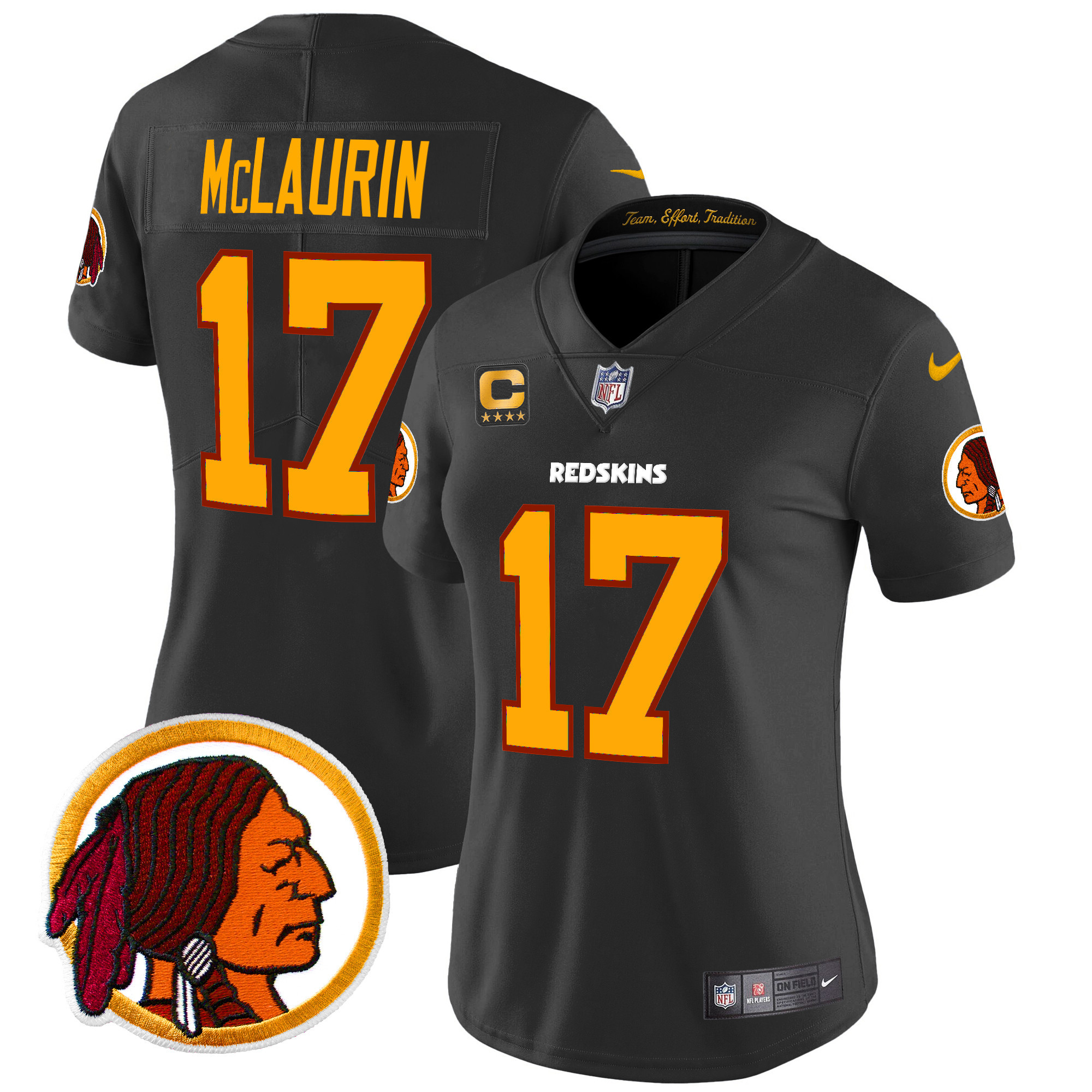 Women's Terry McLaurin Washington Redskins Throwback Vapor Limited Black Jersey V2 - All Stitched