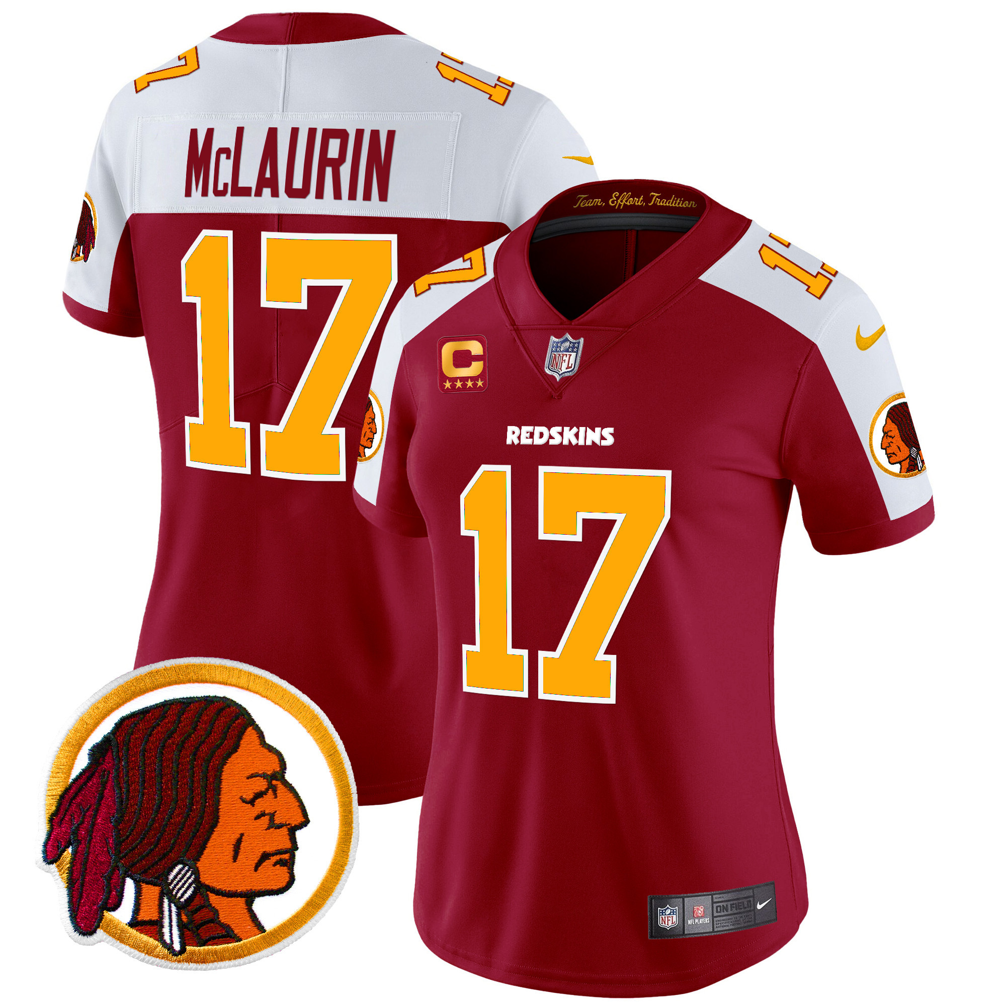 Women's Terry McLaurin Washington Redskins Throwback Vapor Limited Burgundy Alternate Jersey V2 - All Stitched
