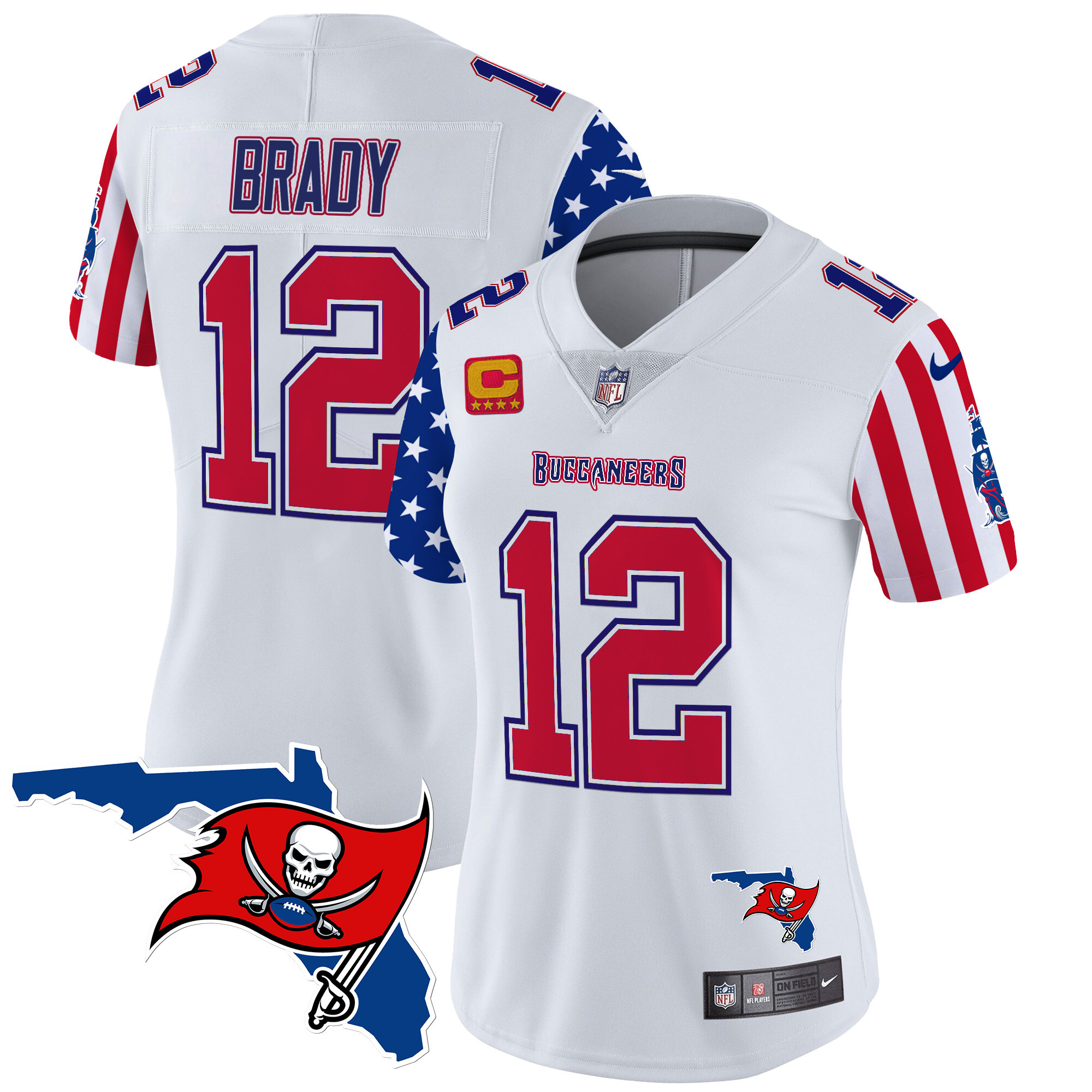 Women's Tom Brady Tampa Bay Buccaneers American Style Vapor Limited White Jersey - All Stitched
