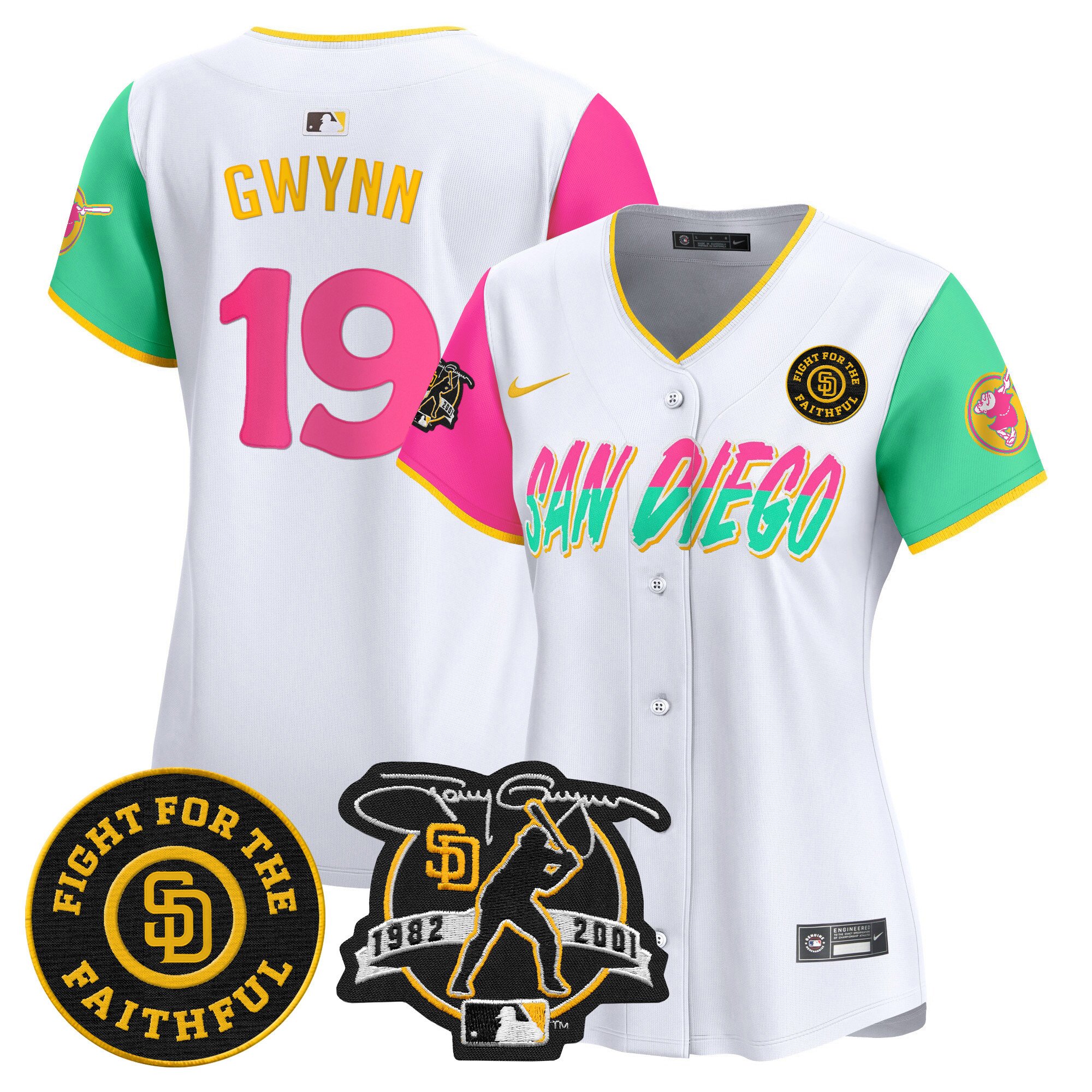 Women's Tony Gwynn San Diego Padres Tony Gwynn & Faithful Patch Vapor Premier Limited City Connect Jersey Ã± All Stitched