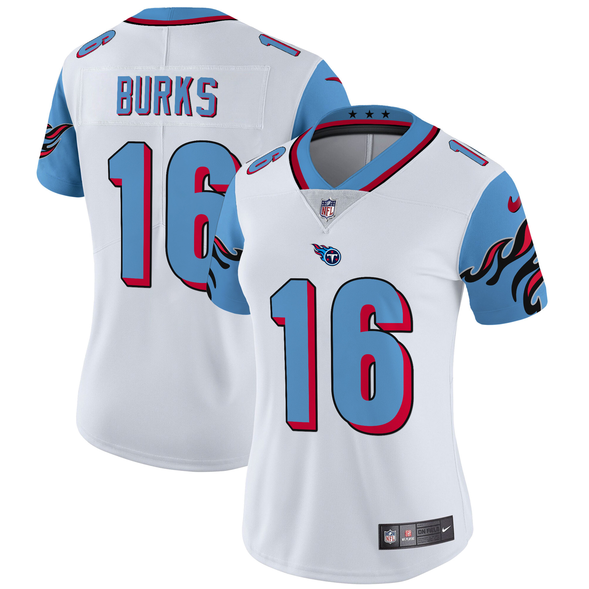 Women's Treylon Burks Tennessee Titans Special Vapor Limited Blue Sleeves Jersey - All Stitched