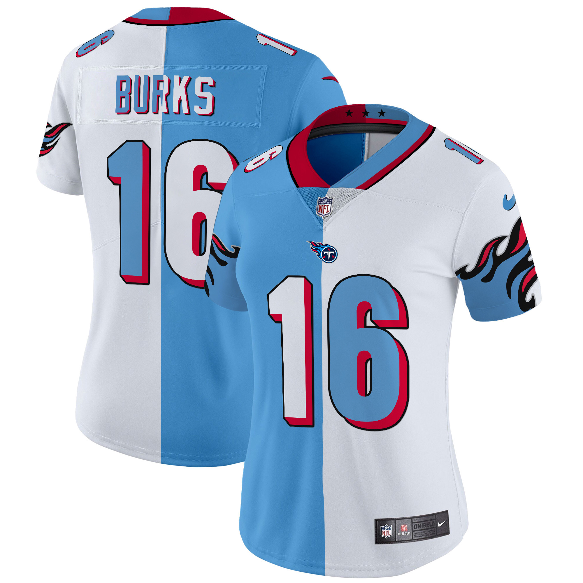 Women's Treylon Burks Tennessee Titans Special Vapor Limited Split Jersey - All Stitched