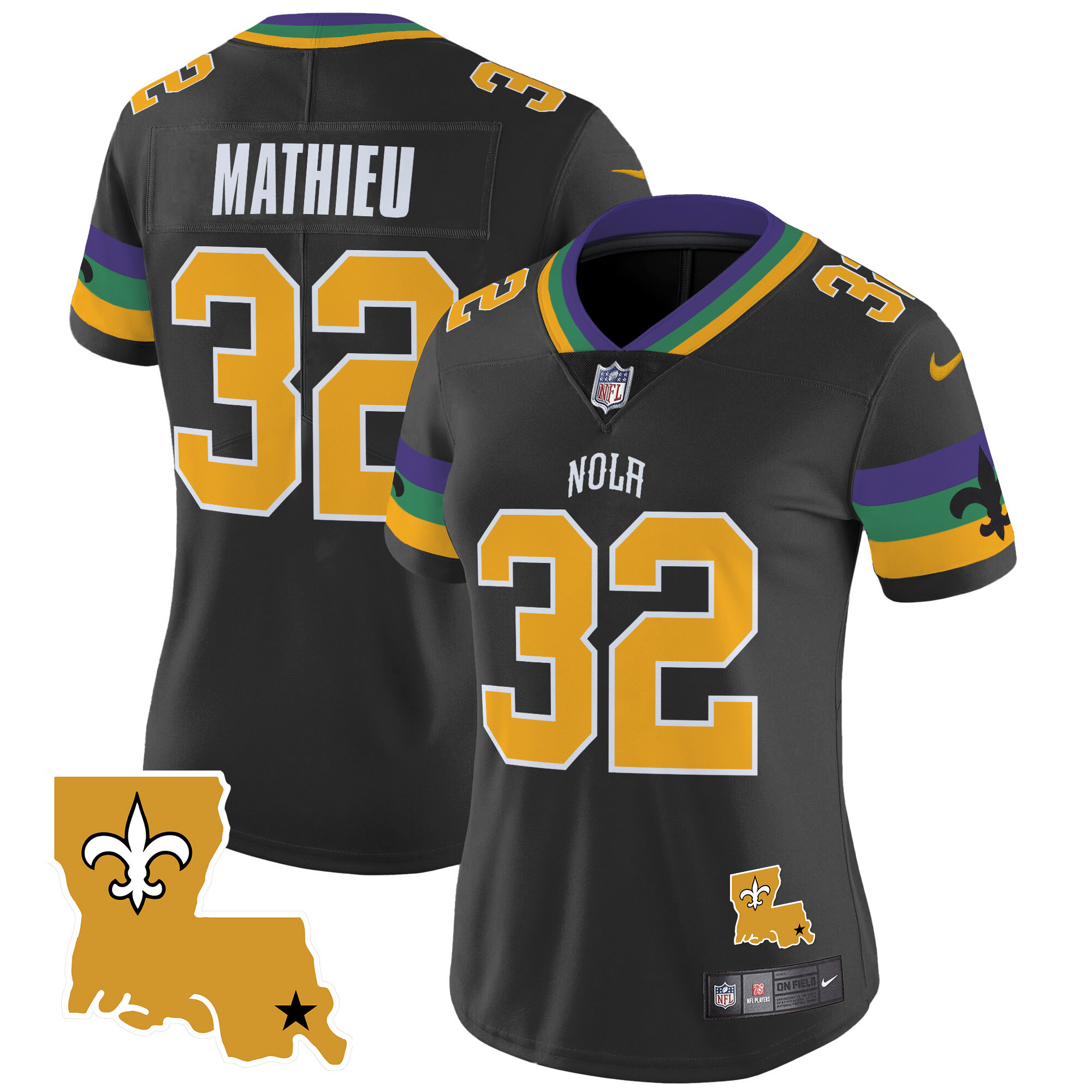 Women's Tyrann Mathieu New Orleans Saints 2024 New Orleans City Vapor Limited Black Jersey - All Stitched