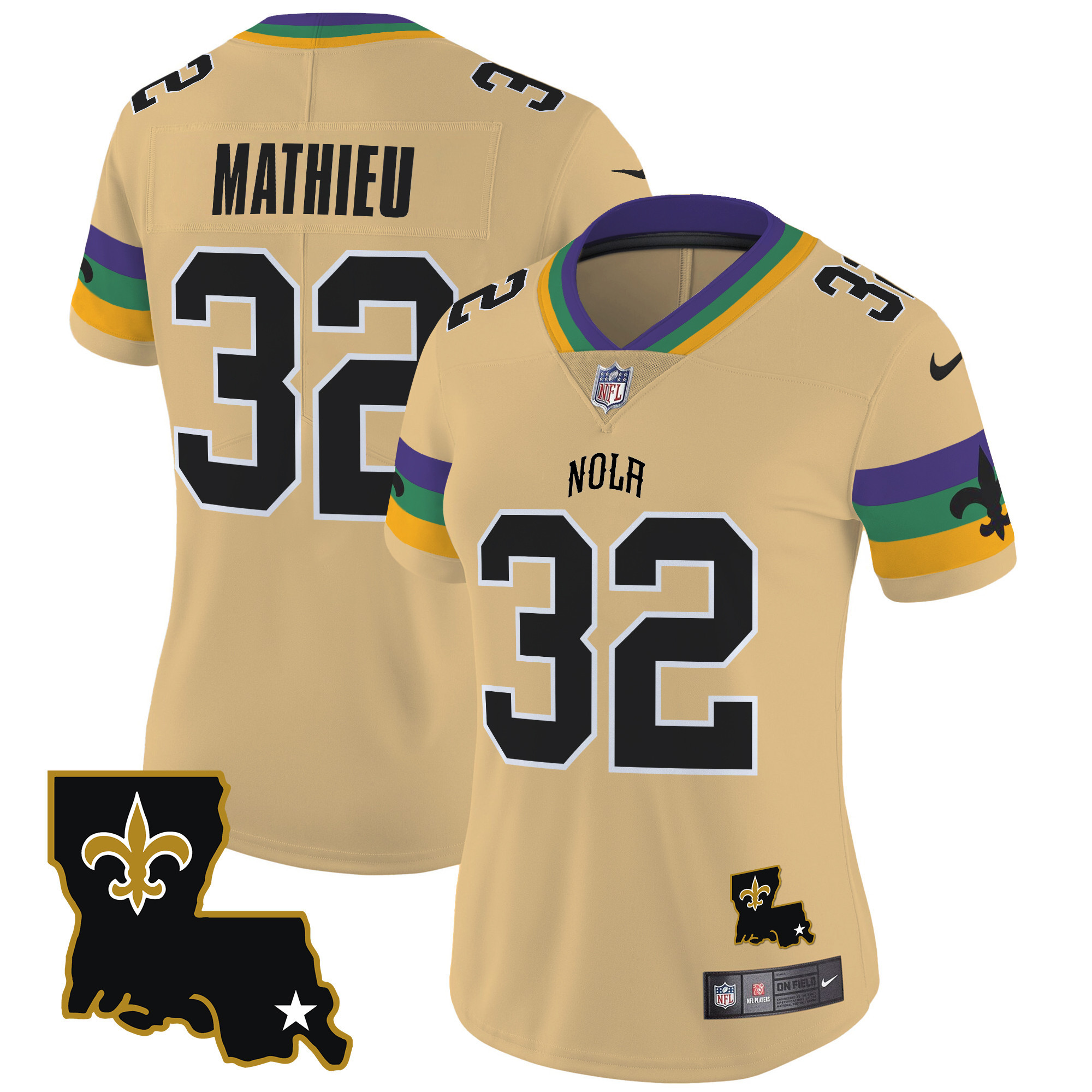 Women's Tyrann Mathieu New Orleans Saints 2024 New Orleans City Vapor Limited Gold Jersey - All Stitched