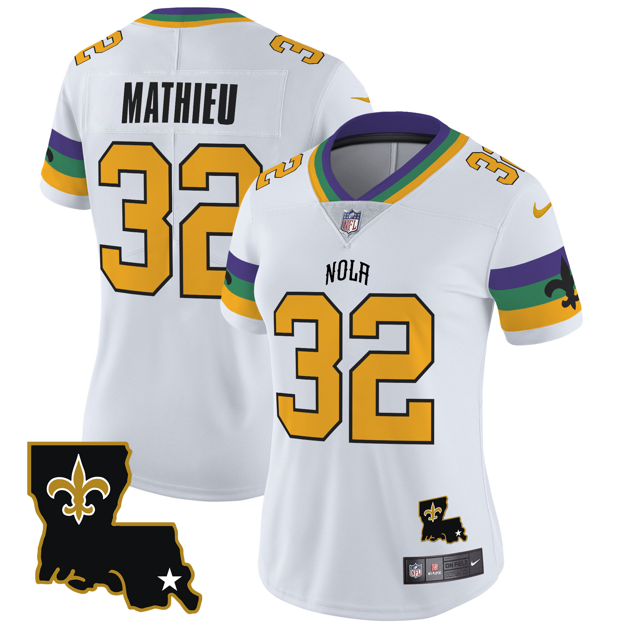 Women's Tyrann Mathieu New Orleans Saints 2024 New Orleans City Vapor Limited White Jersey - All Stitched