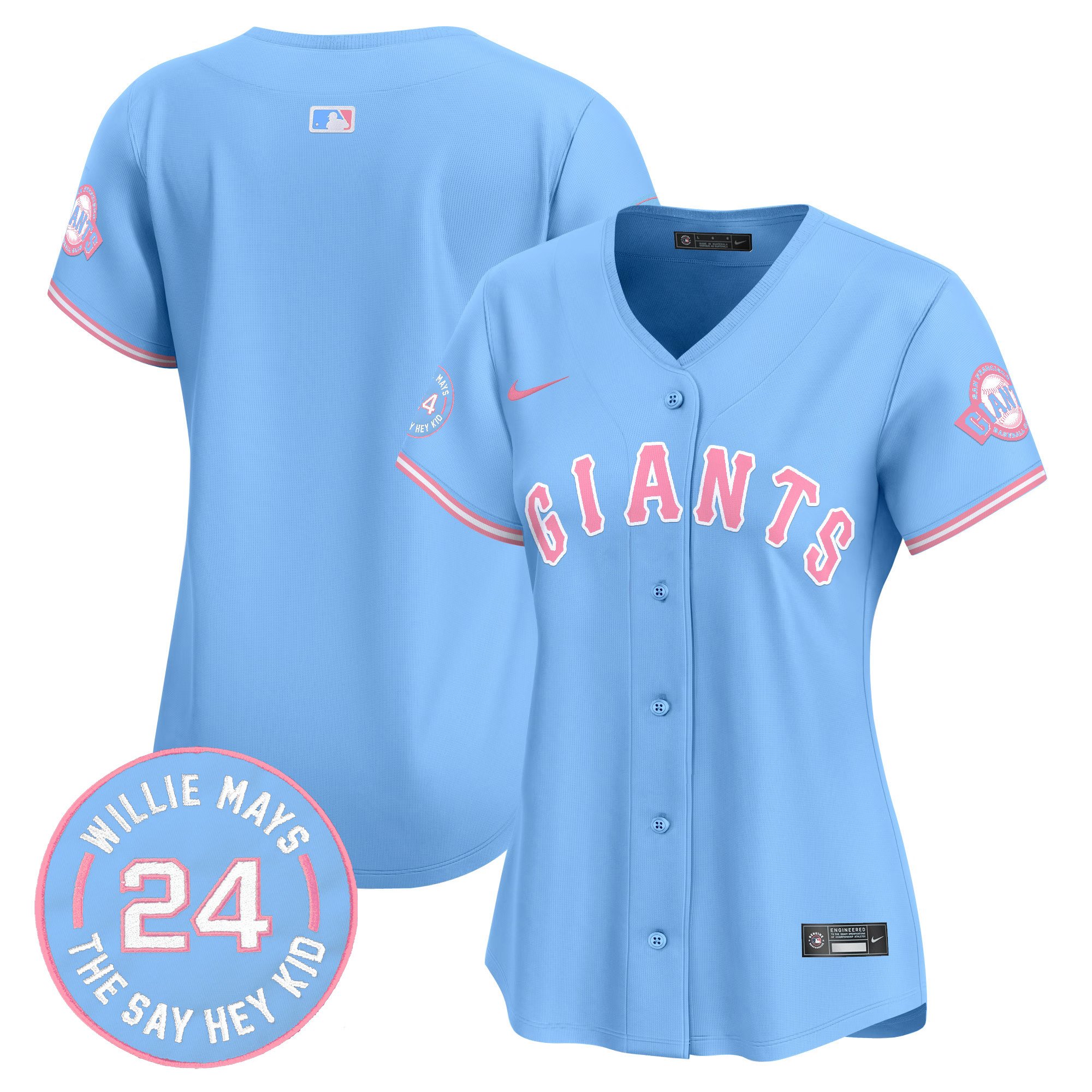 Women's Unisex San Francisco Giants Bubblegum Pink Vapor Premier Limited Light Blue Jersey - All Stitched