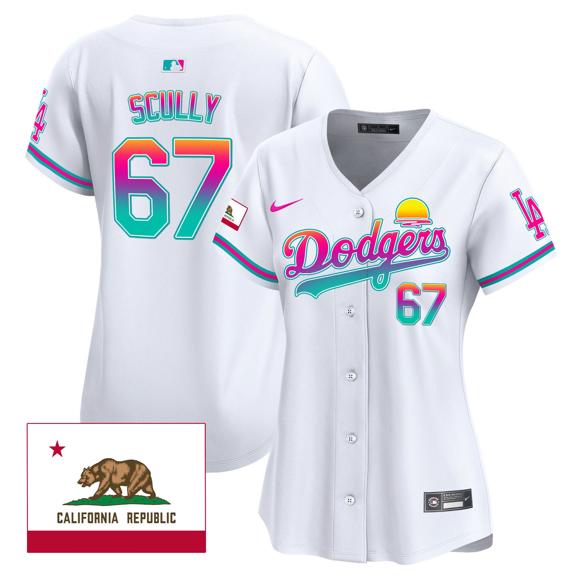Women's Vin Scully Los Angeles Dodgers 2024 Los Angeles City Style Vapor Premier Limited White Jersey - All Stitched