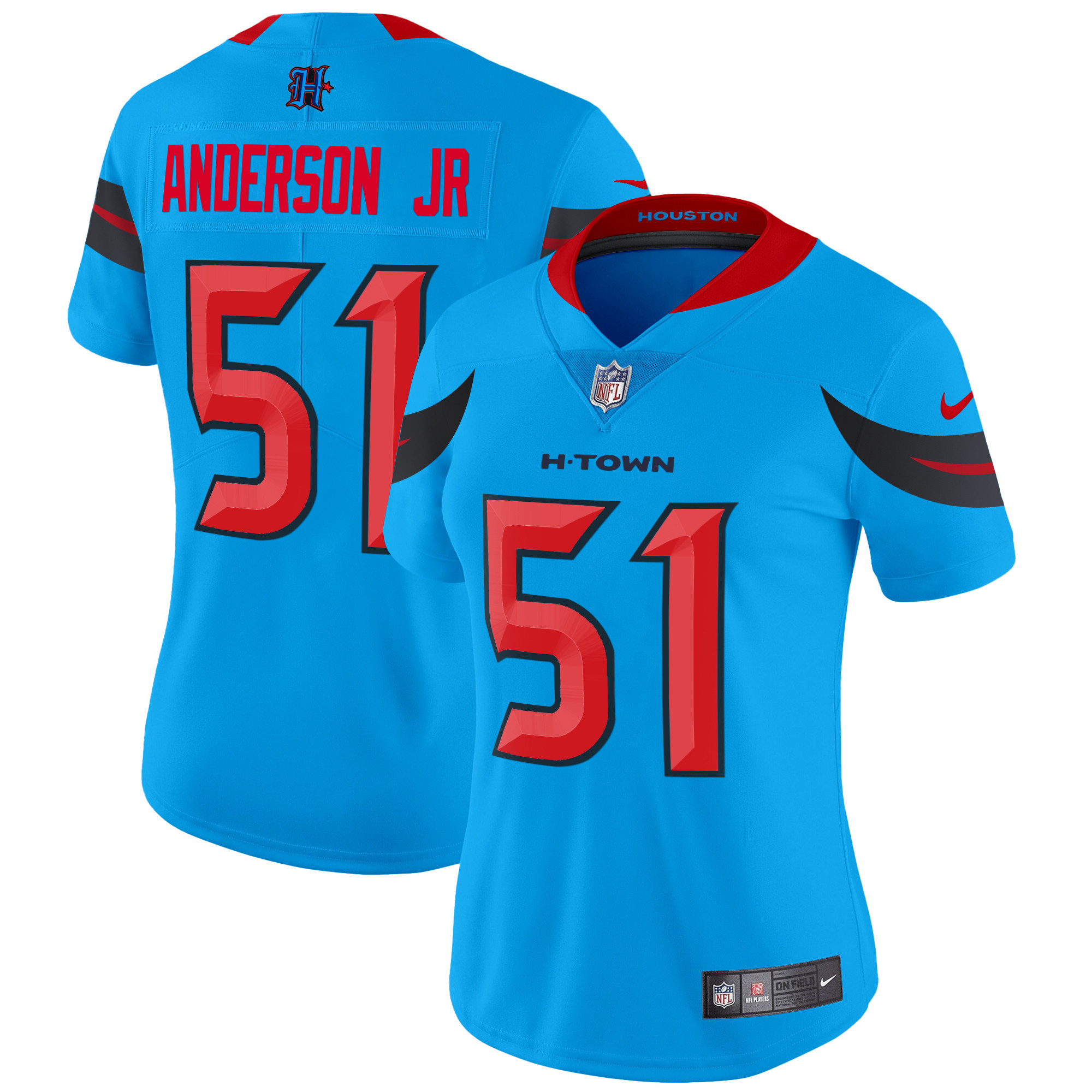 Women's Will Anderson Jr. Houston Texans 2024 Vapor Limited Blue Jersey V3 - All Stitched