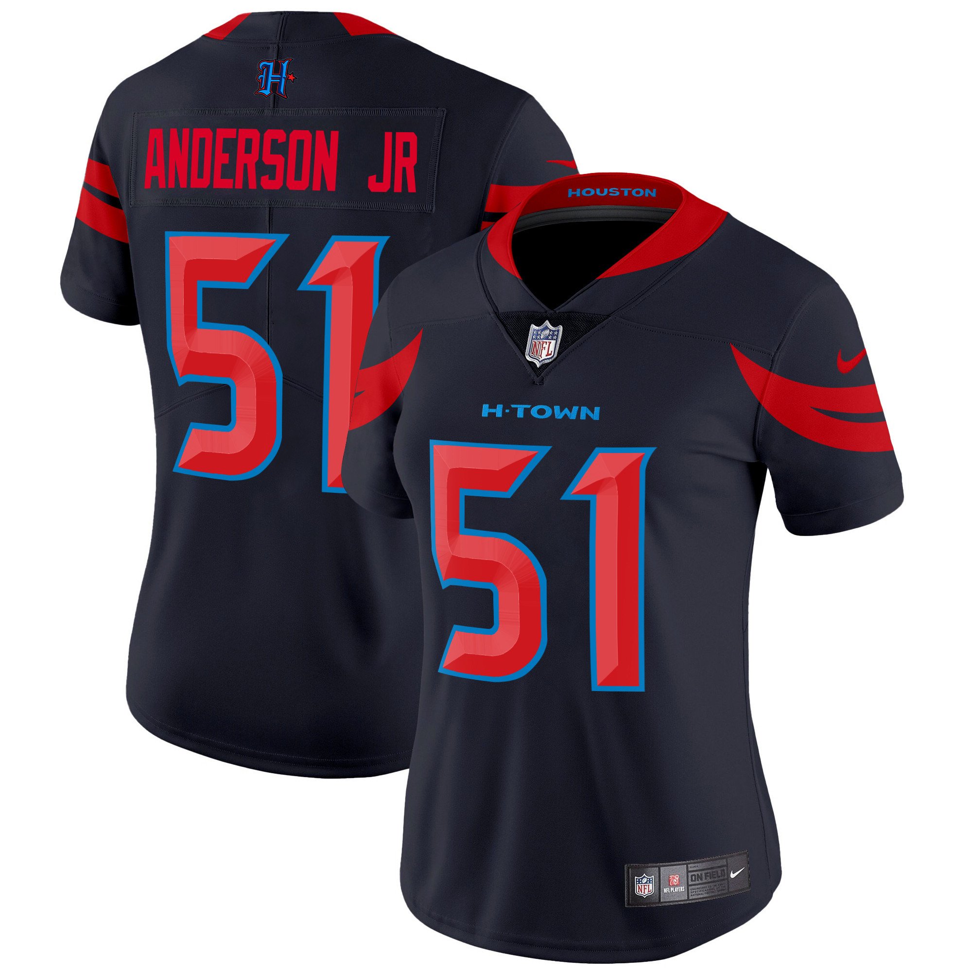Women's Will Anderson Jr. Houston Texans 2024 Vapor Limited Navy Limited Jersey V3 - All Stitched