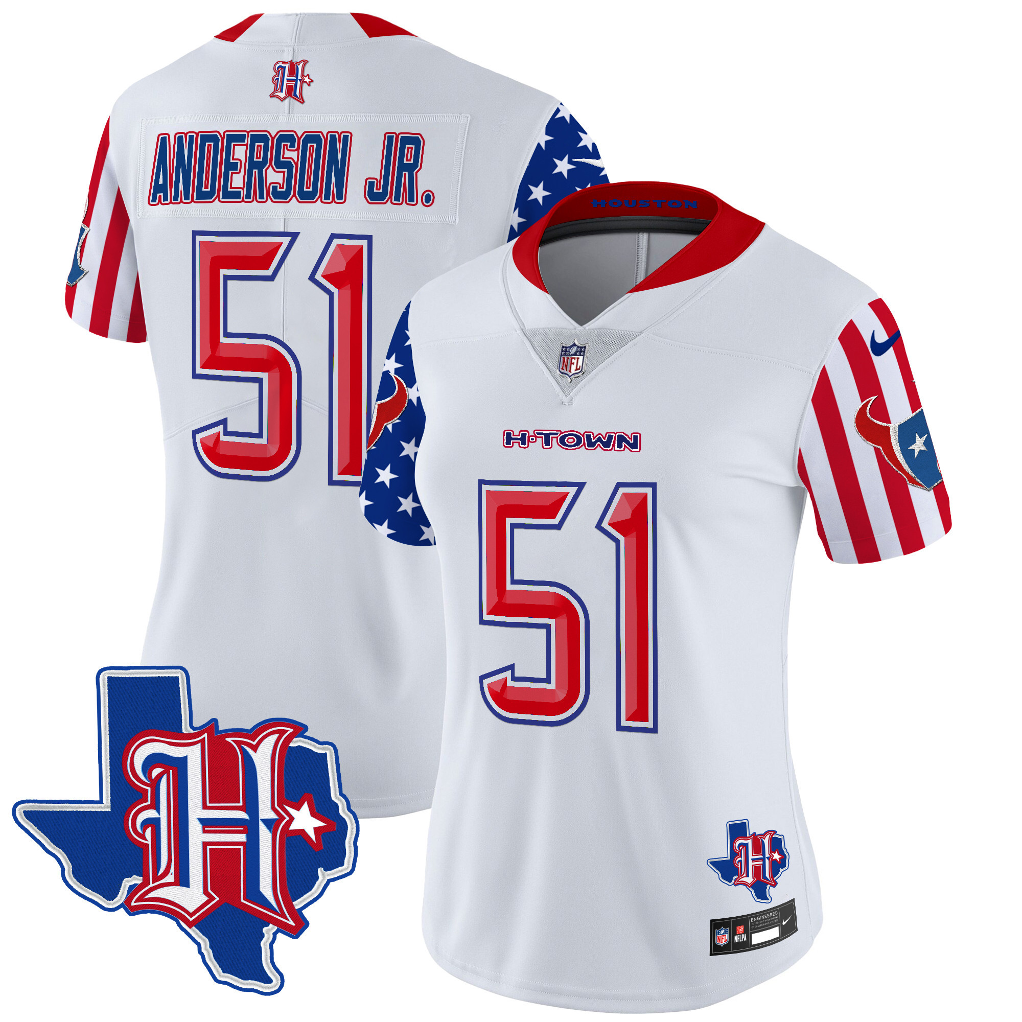 Women's Will Anderson Jr. Houston Texans American Style Vapor Limited White Jersey - All Stitched