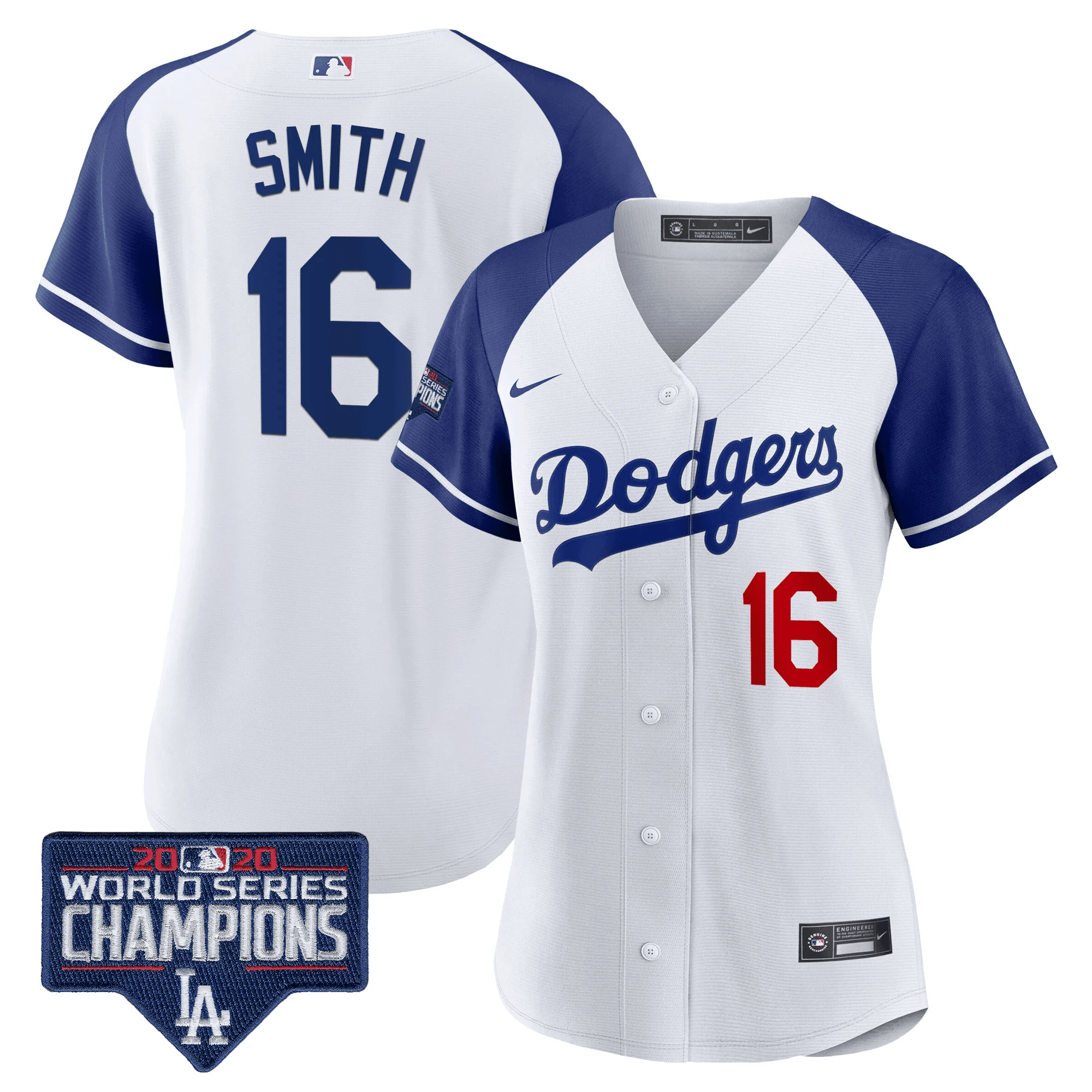 Women's Will Smith Los Angeles Dodgers World Series Champions Patch Alternate White Jersey - All Stitched