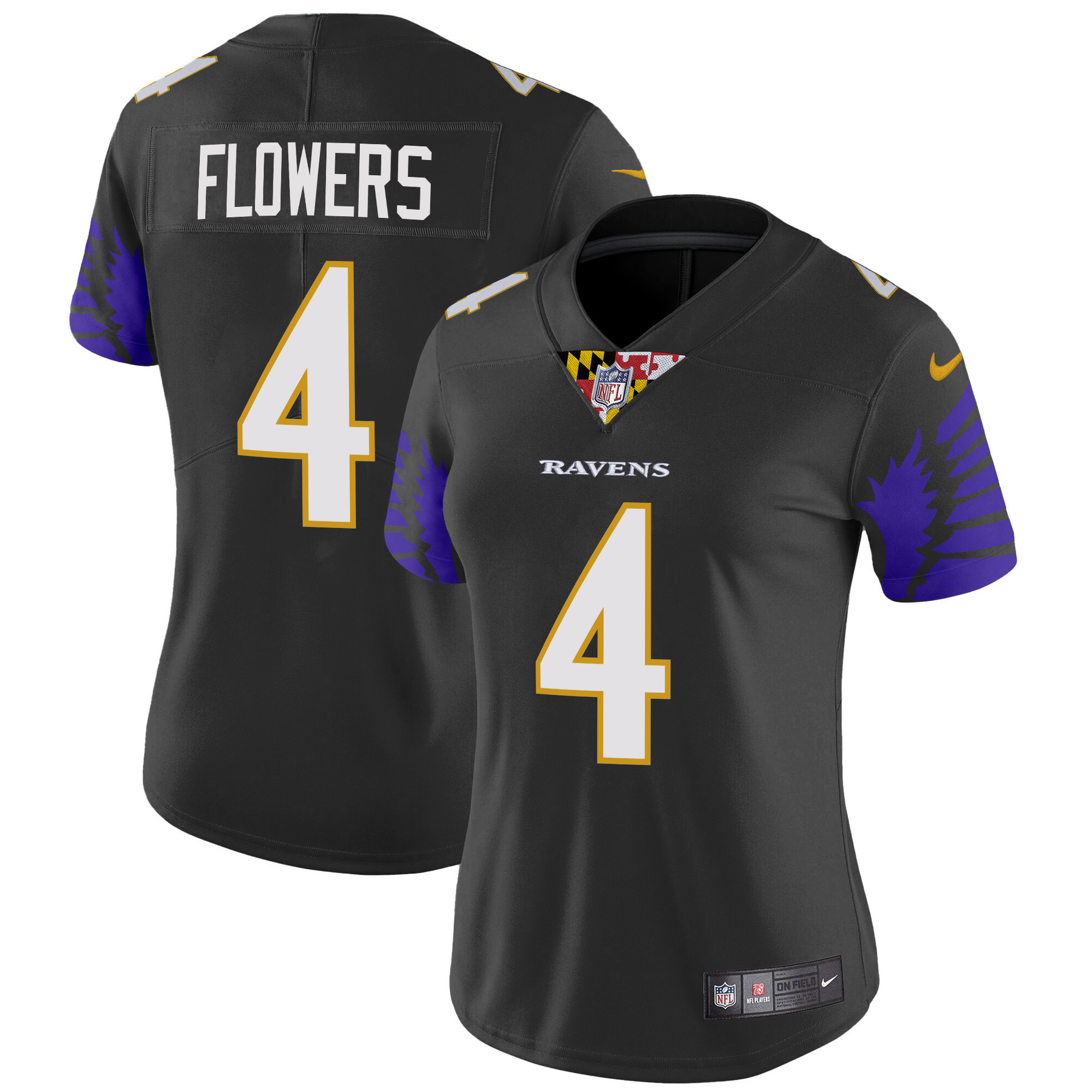 Women's Zay Flowers Baltimore Ravens Special Vapor Limited Black Jersey - All Stitched