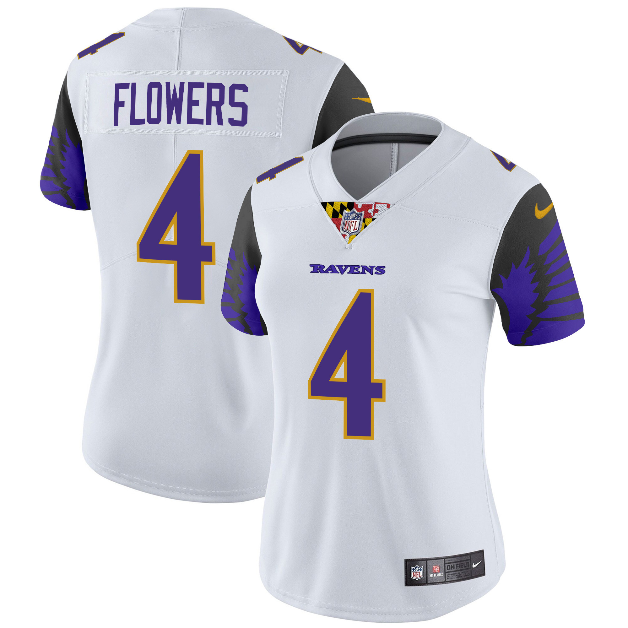 Women's Zay Flowers Baltimore Ravens Special Vapor Limited White Jersey - All Stitched