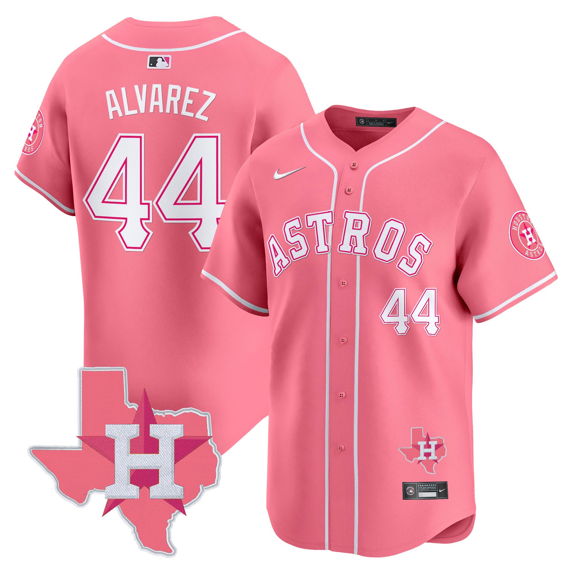Yordan Â¡lvarezUnisex Houston Astros Bubblegum Pink Vapor Premier Limited Pink Jersey V2 - All Stitched