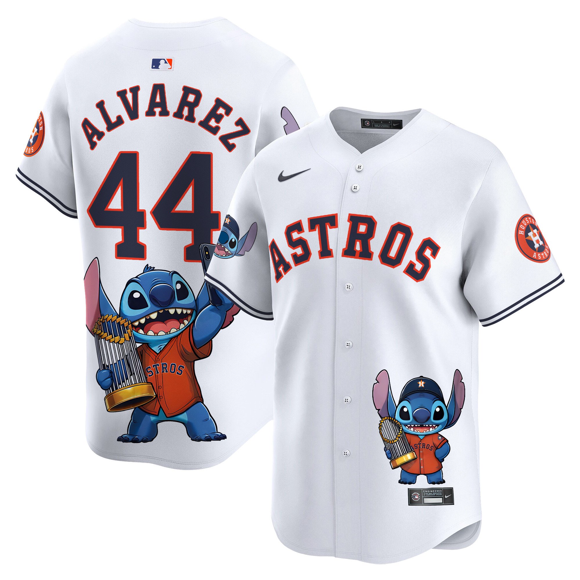 Yordan Â¡lvarezUnisex Houston Astros Lilo And Stitch Vapor Premier Limited White Jersey - Printed