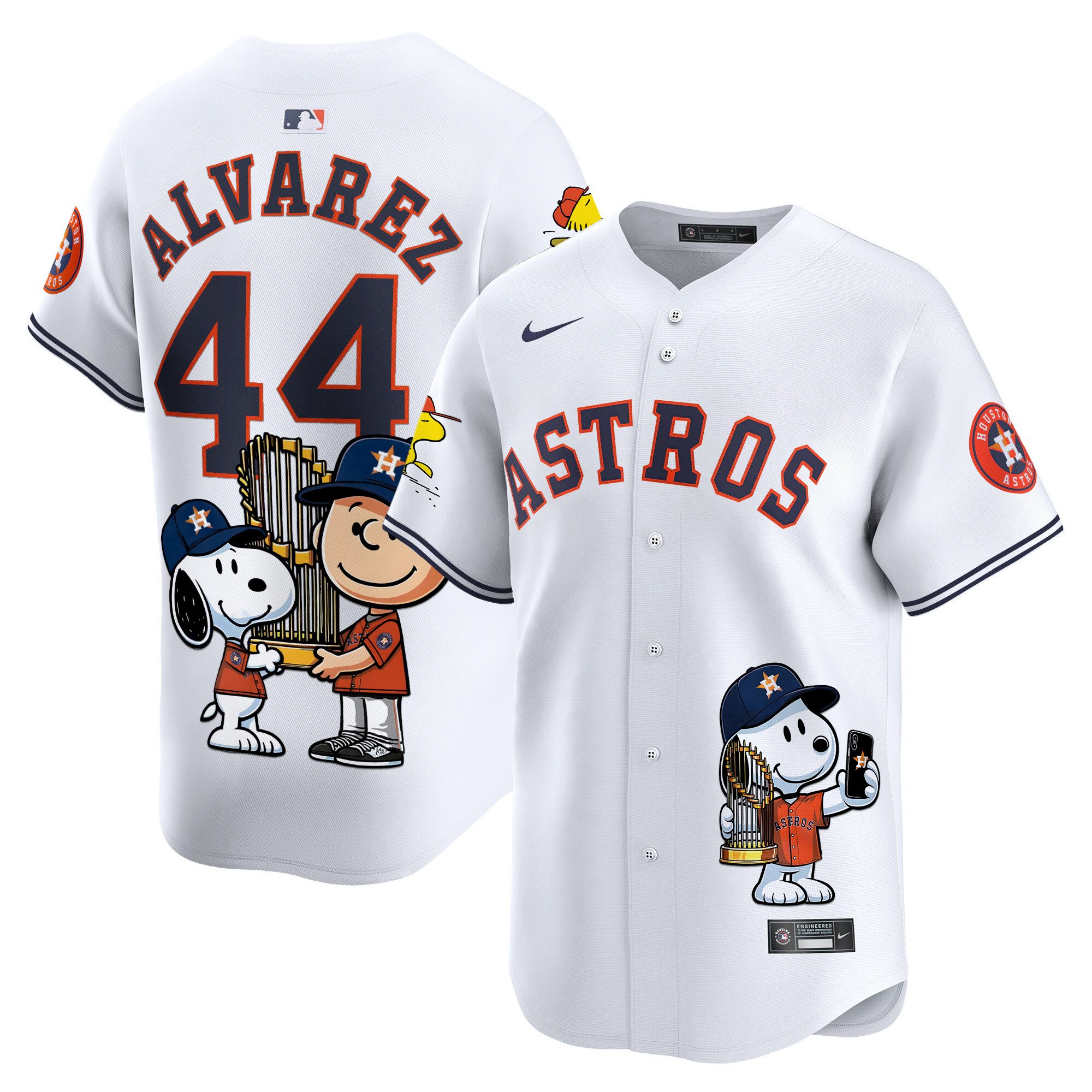 Yordan Â¡lvarezUnisex Houston Astros Peanut Snoopy Vapor Premier Limited White Jersey - Printed