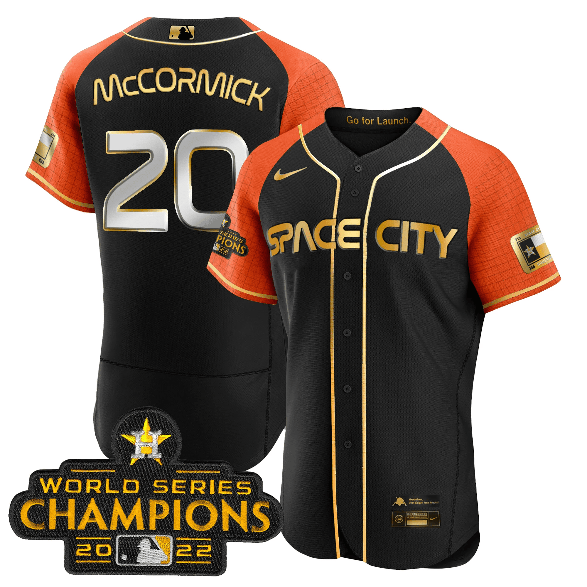 Youth's Chas McCormick Houston Astros 2023 Space City Champions Flex Alternate Jersey Ã± All Stitched