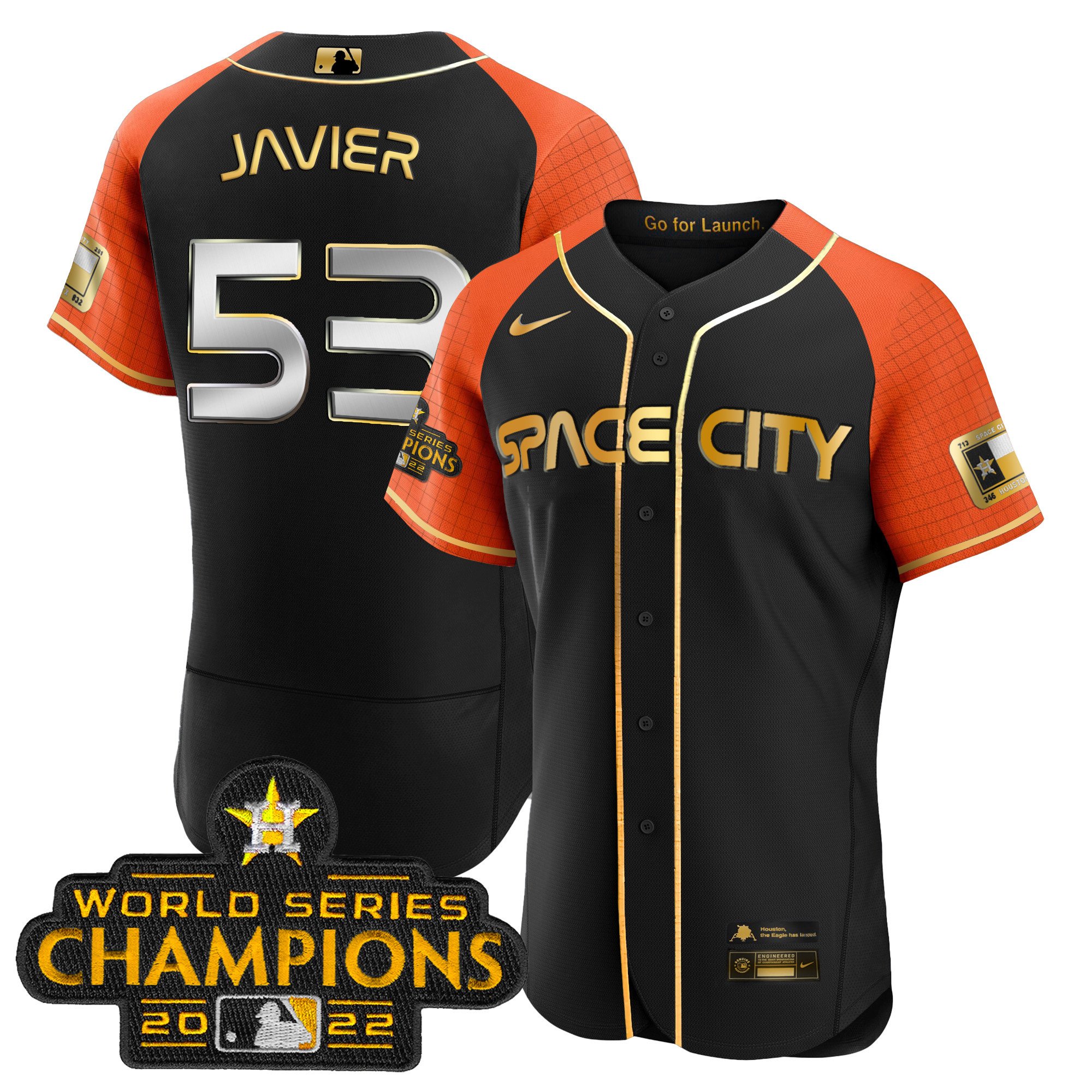 Youth's Cristian Javier Houston Astros 2023 Space City Champions Flex Alternate Jersey Ã± All Stitched