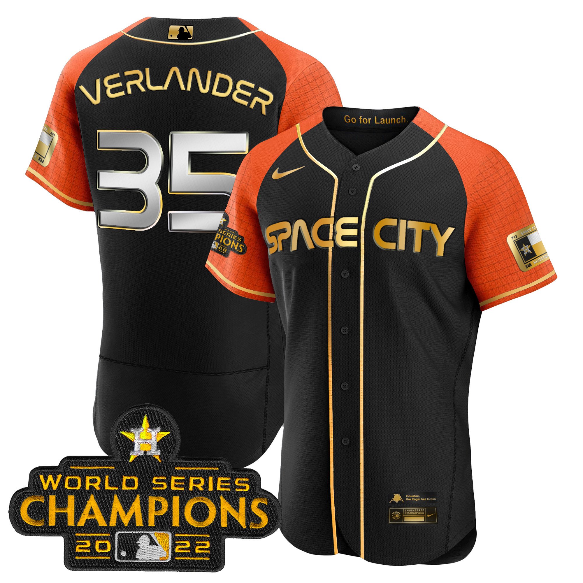 Youth's Justin Verlander Houston Astros 2023 Space City Champions Flex Alternate Jersey Ã± All Stitched