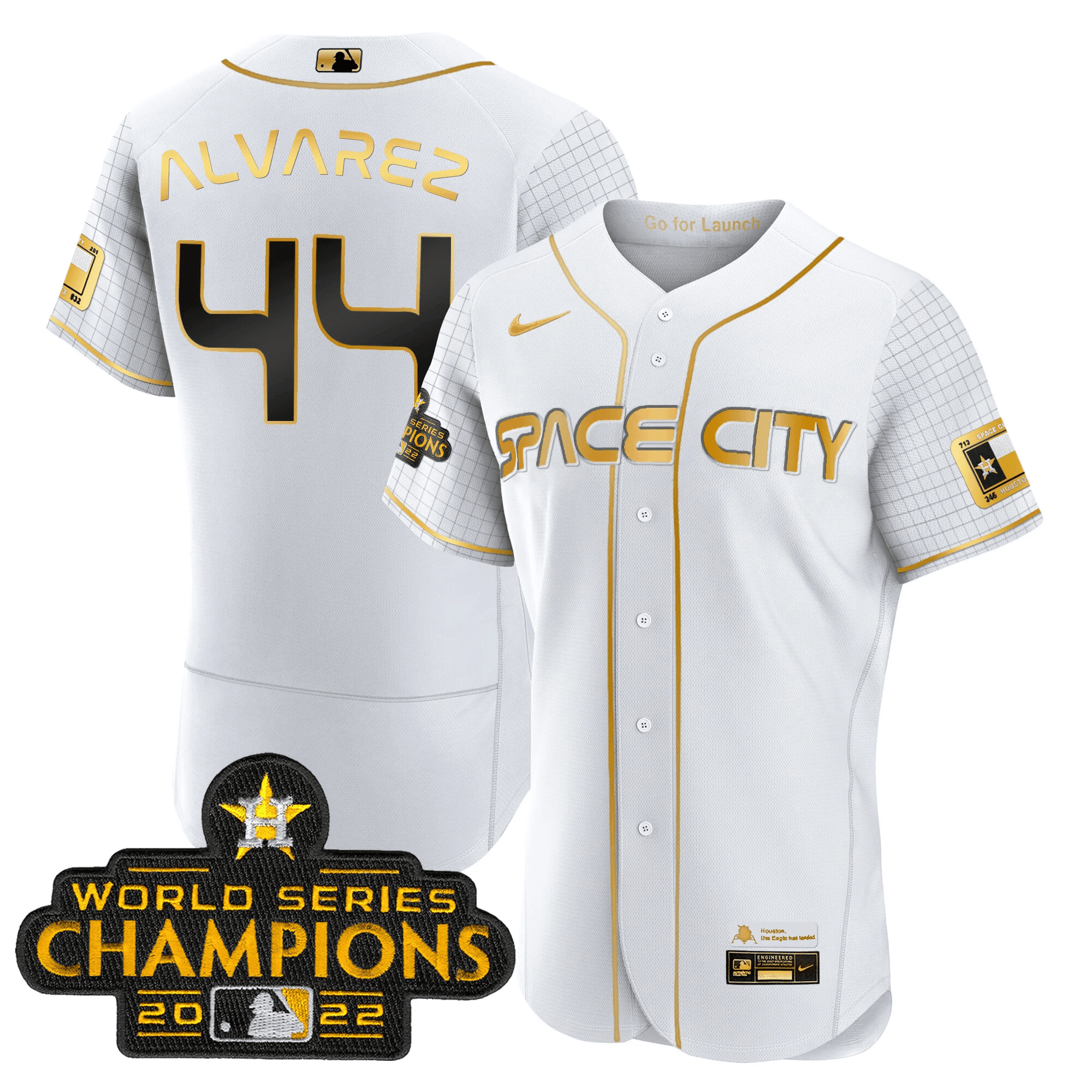 Youth's Yordan Â¡lvarez Houston Astros 2023 Space City Champions Flex White Gold Jersey Ã± All Stitched
