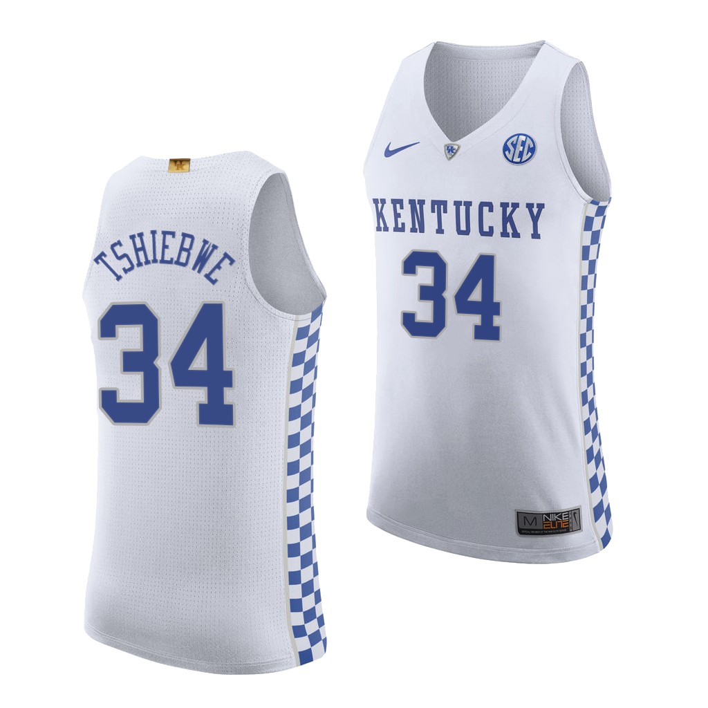 Oscar Tshiebwe #34 Kentucky Wildcats 2021-22 College White Jersey