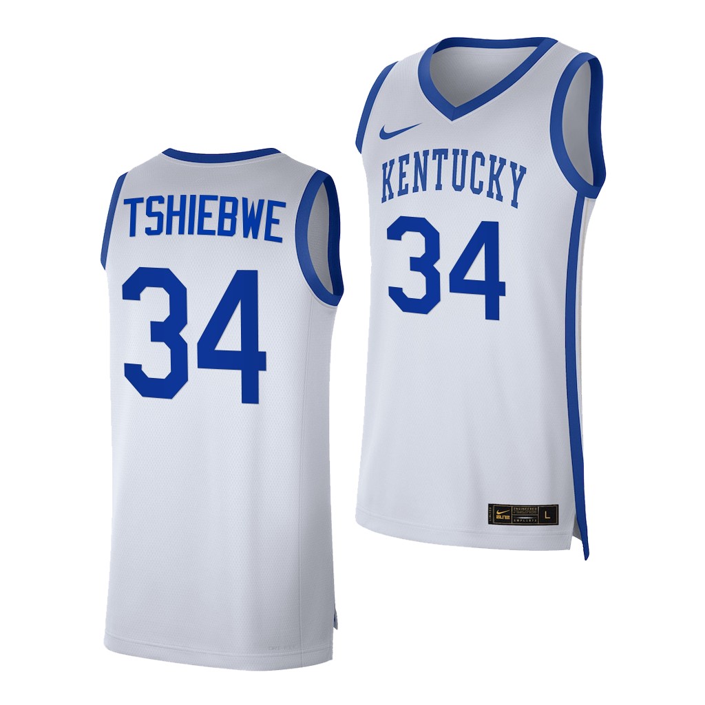 Oscar Tshiebwe #34 Kentucky Wildcats College Jersey 2022-23 White