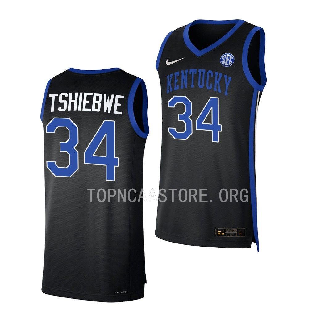 Oscar Tshiebwe Kentucky Wildcats #34 Black College Jersey 2022-23