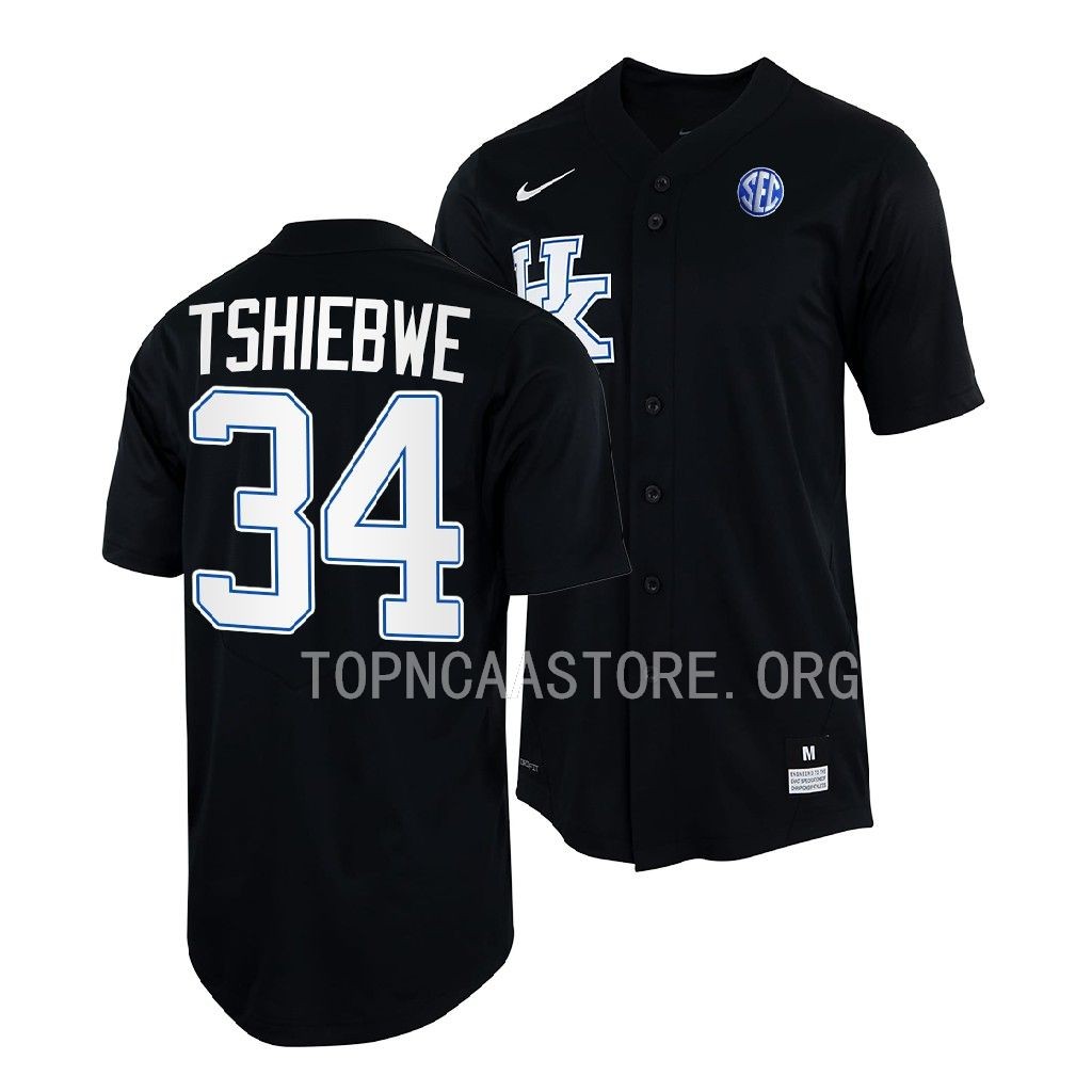 Oscar Tshiebwe Kentucky Wildcats #34 Black Shirt Full-Button Jersey