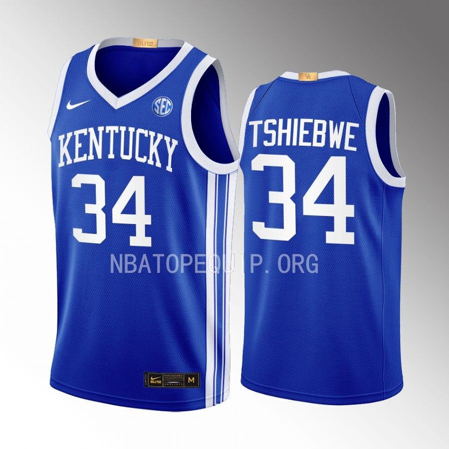 Oscar Tshiebwe Kentucky Wildcats Blue Jersey 2022-23 Away Elite