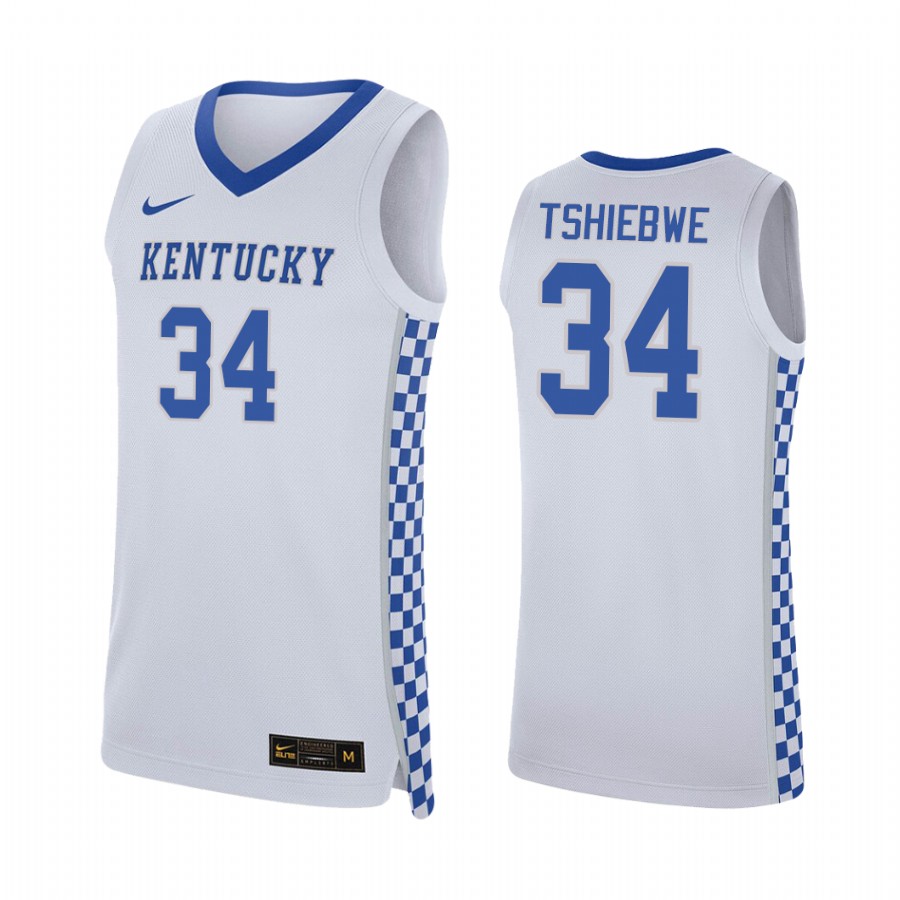 Oscar Tshiebwe Kentucky Wildcats White Jersey 2021 Transfer Home
