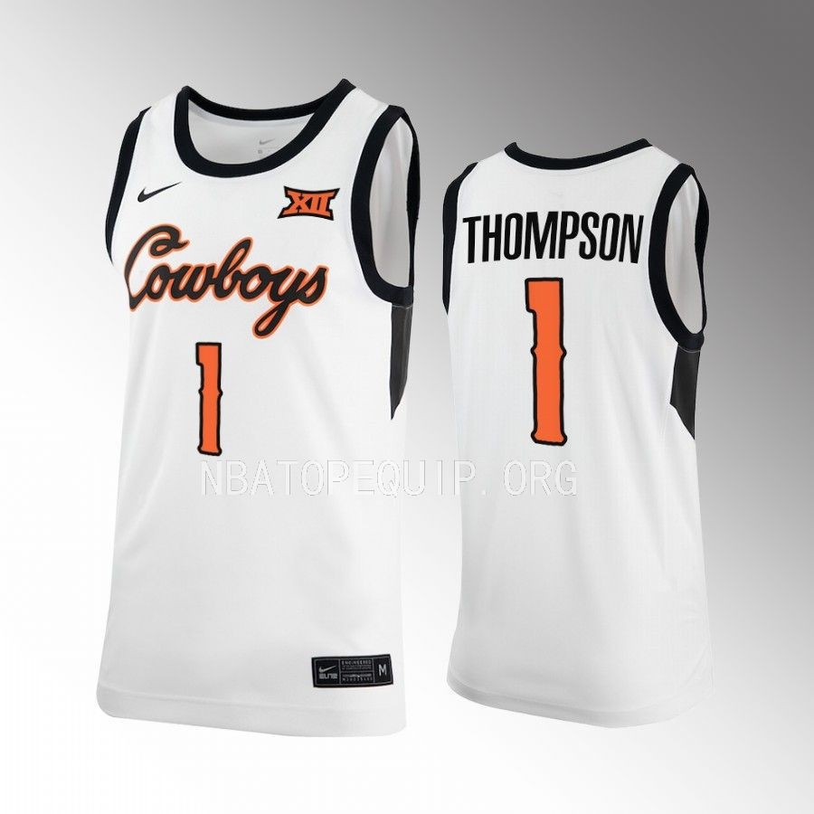 OSU Cowboys Bryce Thompson Jersey 2022-23 Classic White Uniform