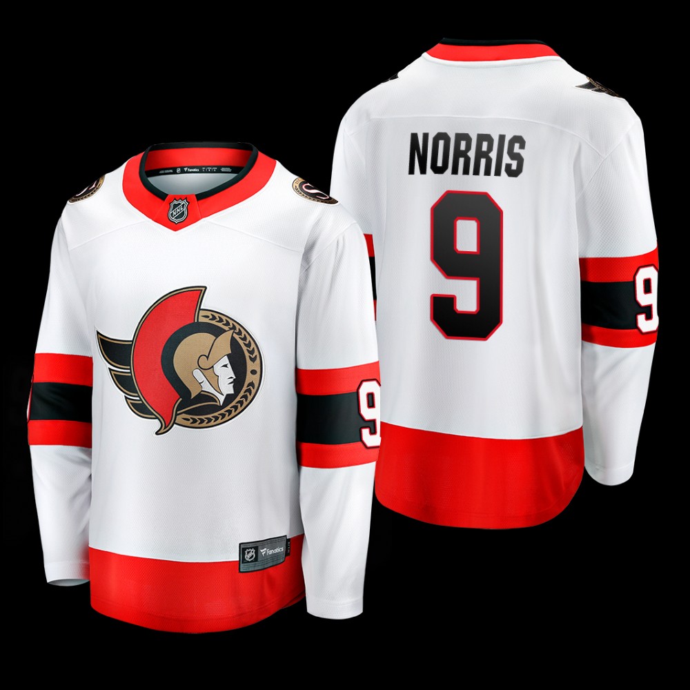 Ottawa Senators #9 Josh Norris White 2022 Away Breakaway Player Jersey