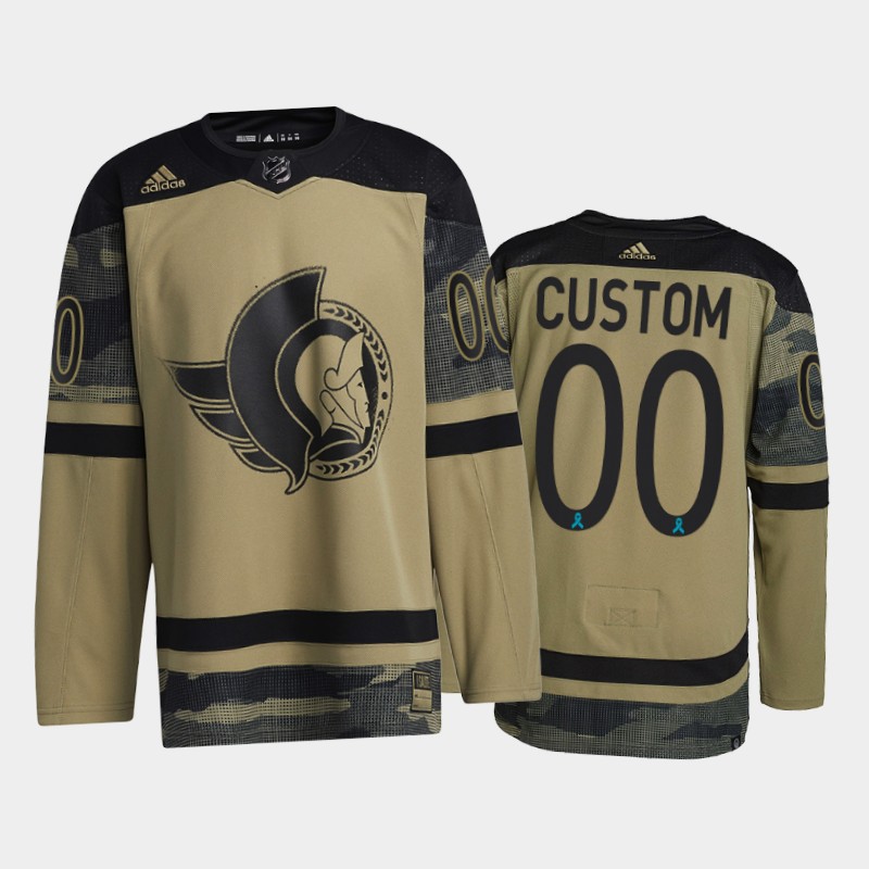 Ottawa Senators Custom 2021 CAF Night #00 Jersey Camo Canadian Armed Force