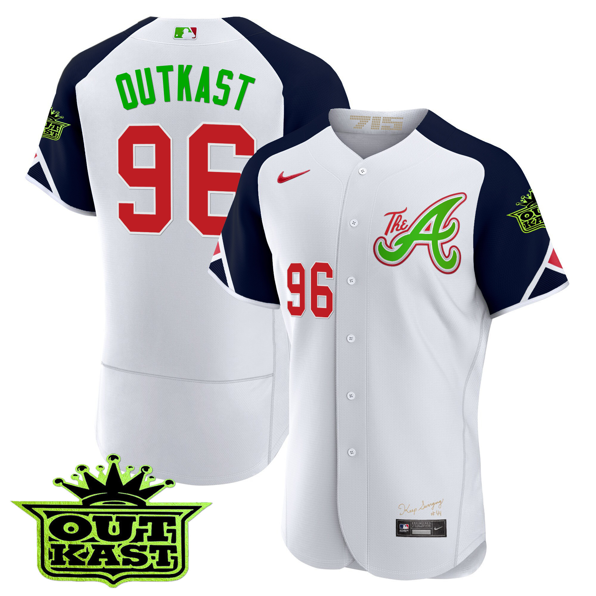 OutKast Men's Atlanta Braves Atliens City Connect Flex Base Jersey - All Stitched