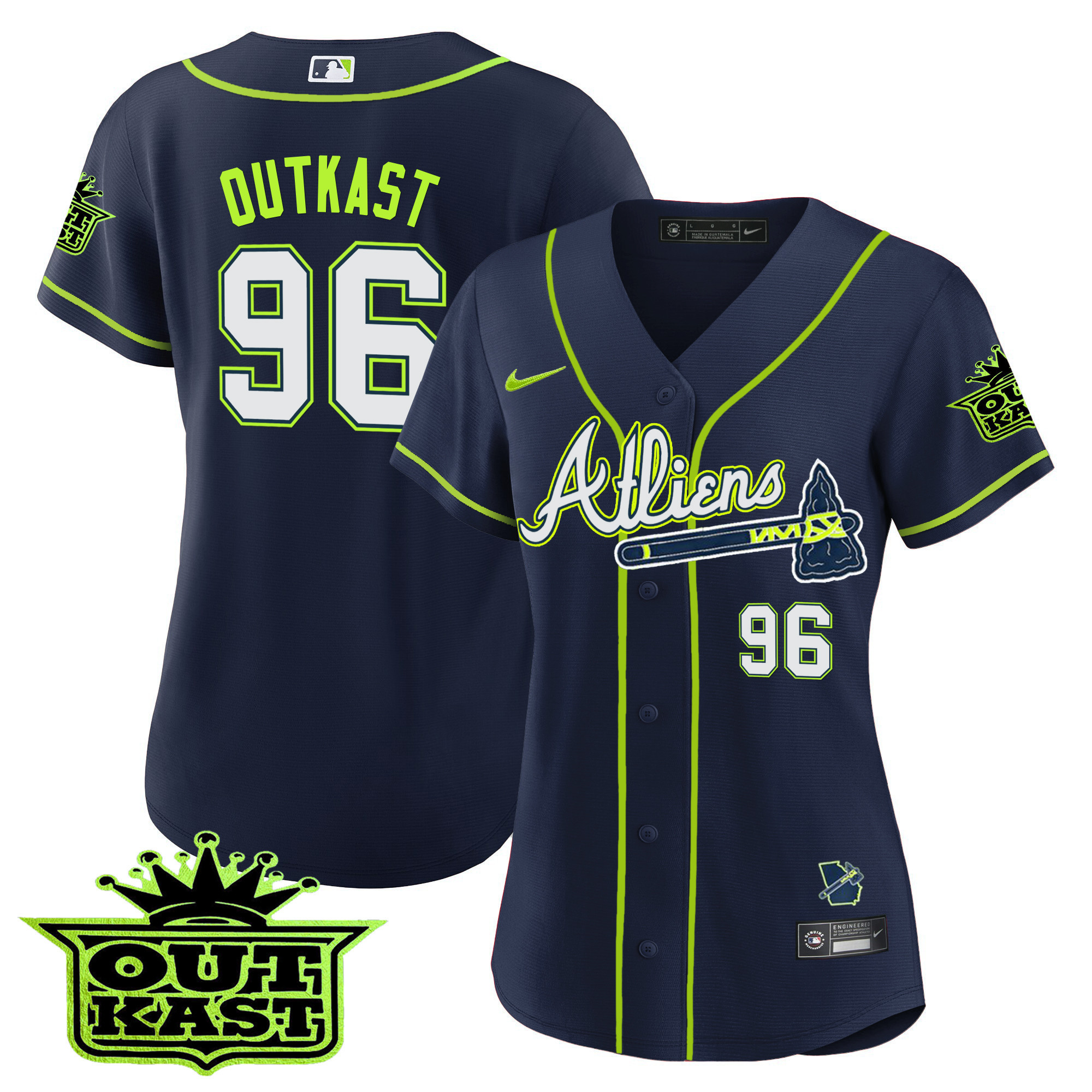 OutKast Women's Atlanta Braves Atliens V2 Jersey - All Stitched