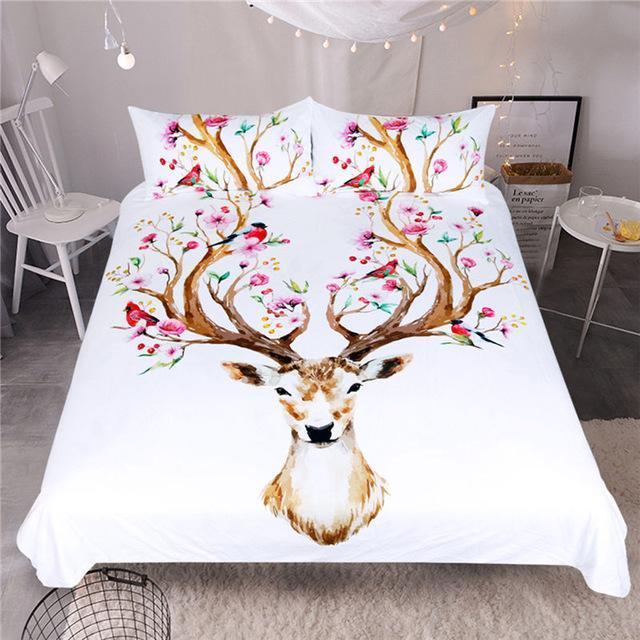 Outlet Elk Moose Duvet Cover Bedding Set