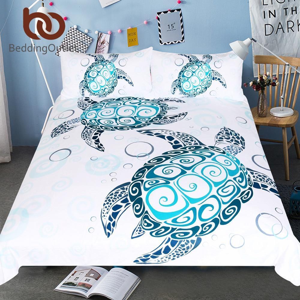 Outlet Turtles Marine Animal 3-Piece Duvet Cover Bedding Set
