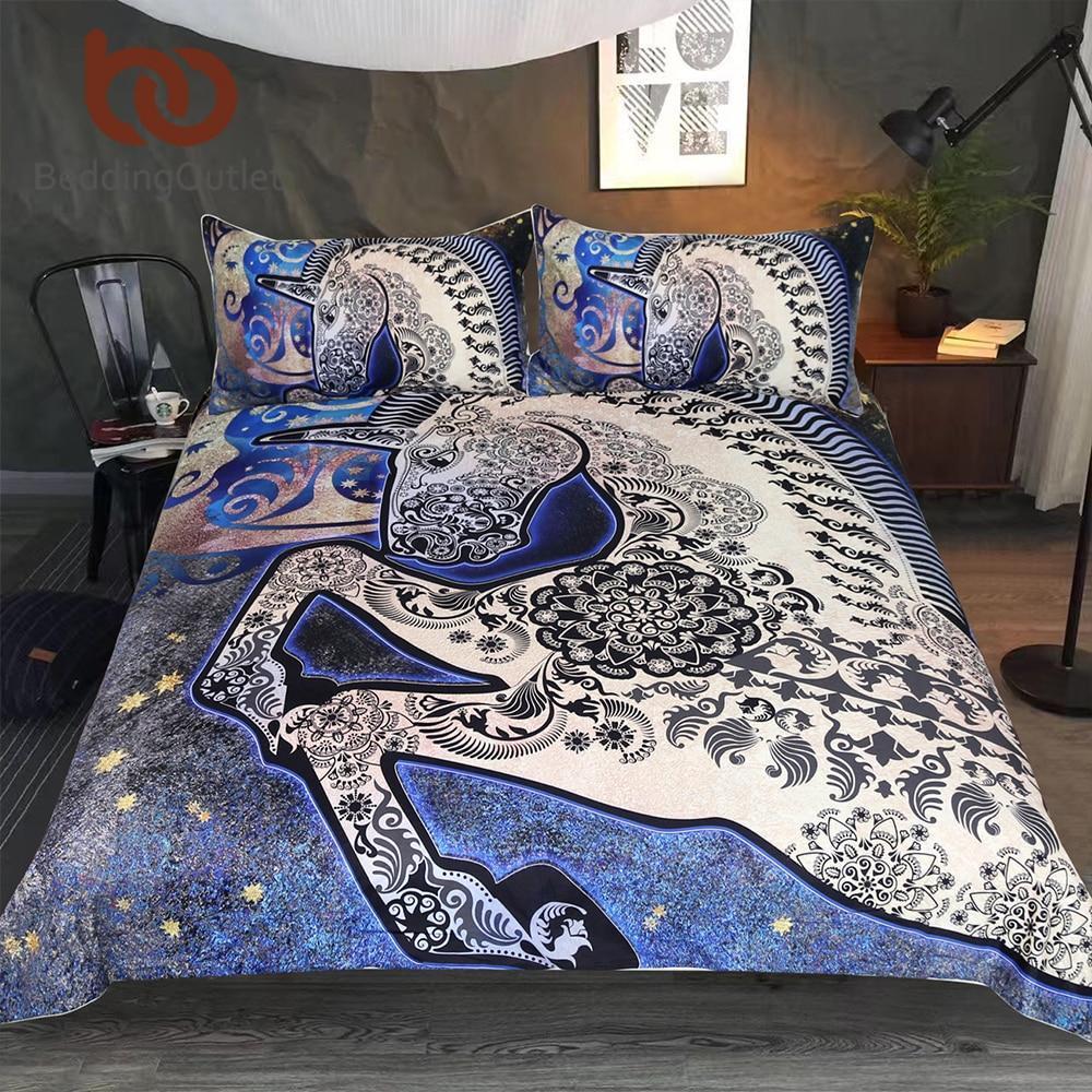 Outlet Unicorn Duvet Cover Bedding Set