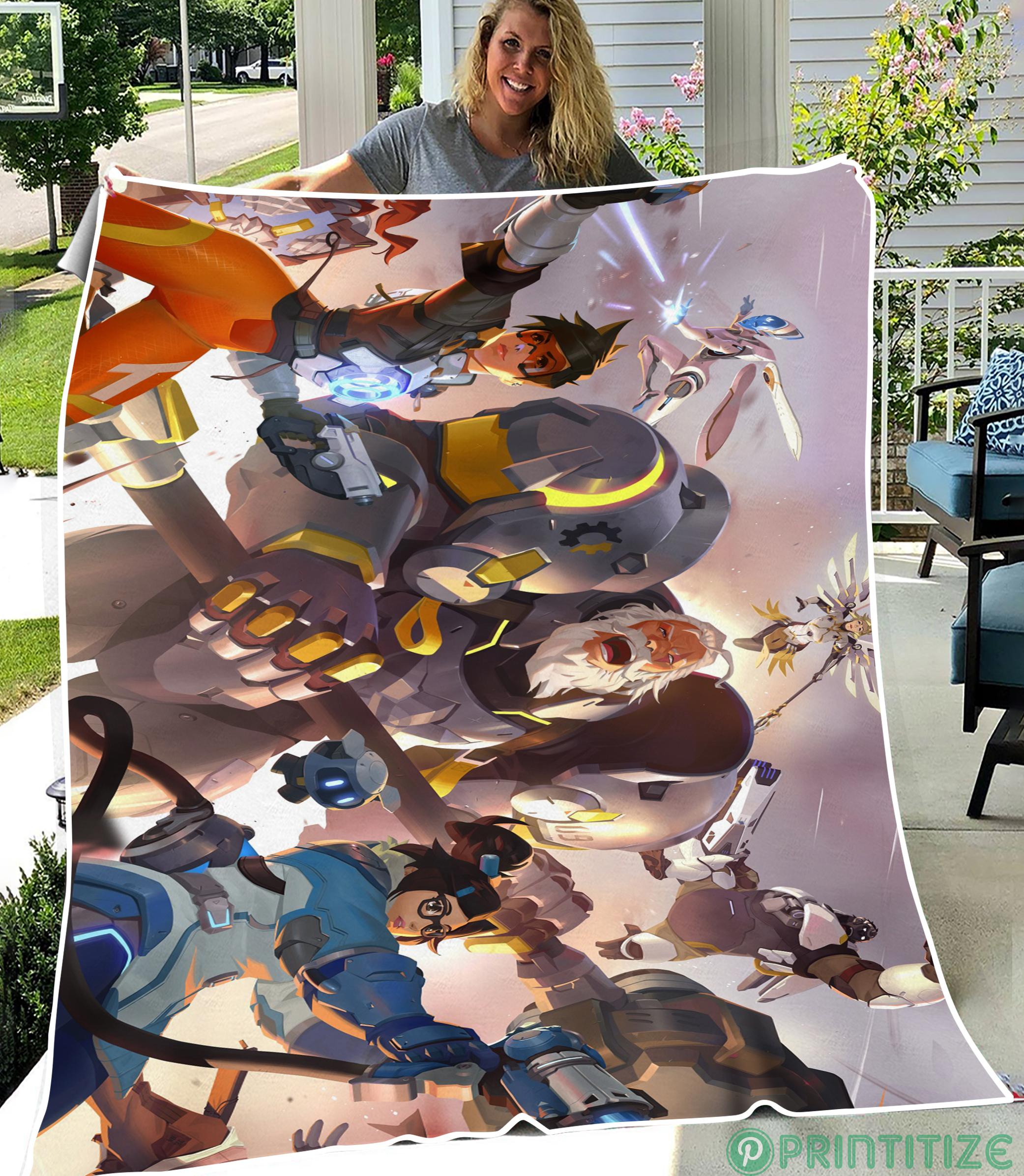 Overwatch 2 Concept Art Fleece Blanket