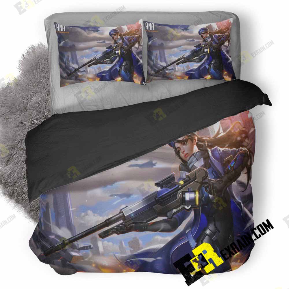 Overwatch Ana Art On 3D Customized Duvet Cover Bedding Set